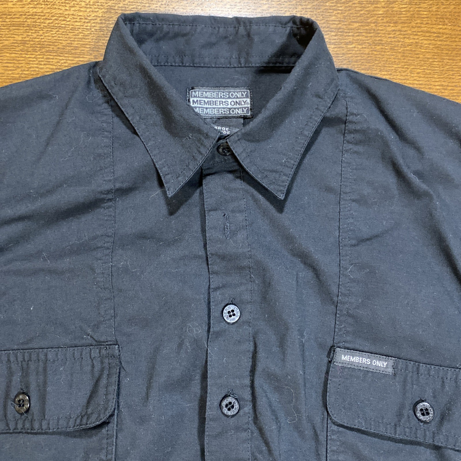 MEMBERS ONLY Vintage Henley 1/4 Button Shirt Short Sleeve Ribbed Panel Mens Sz L