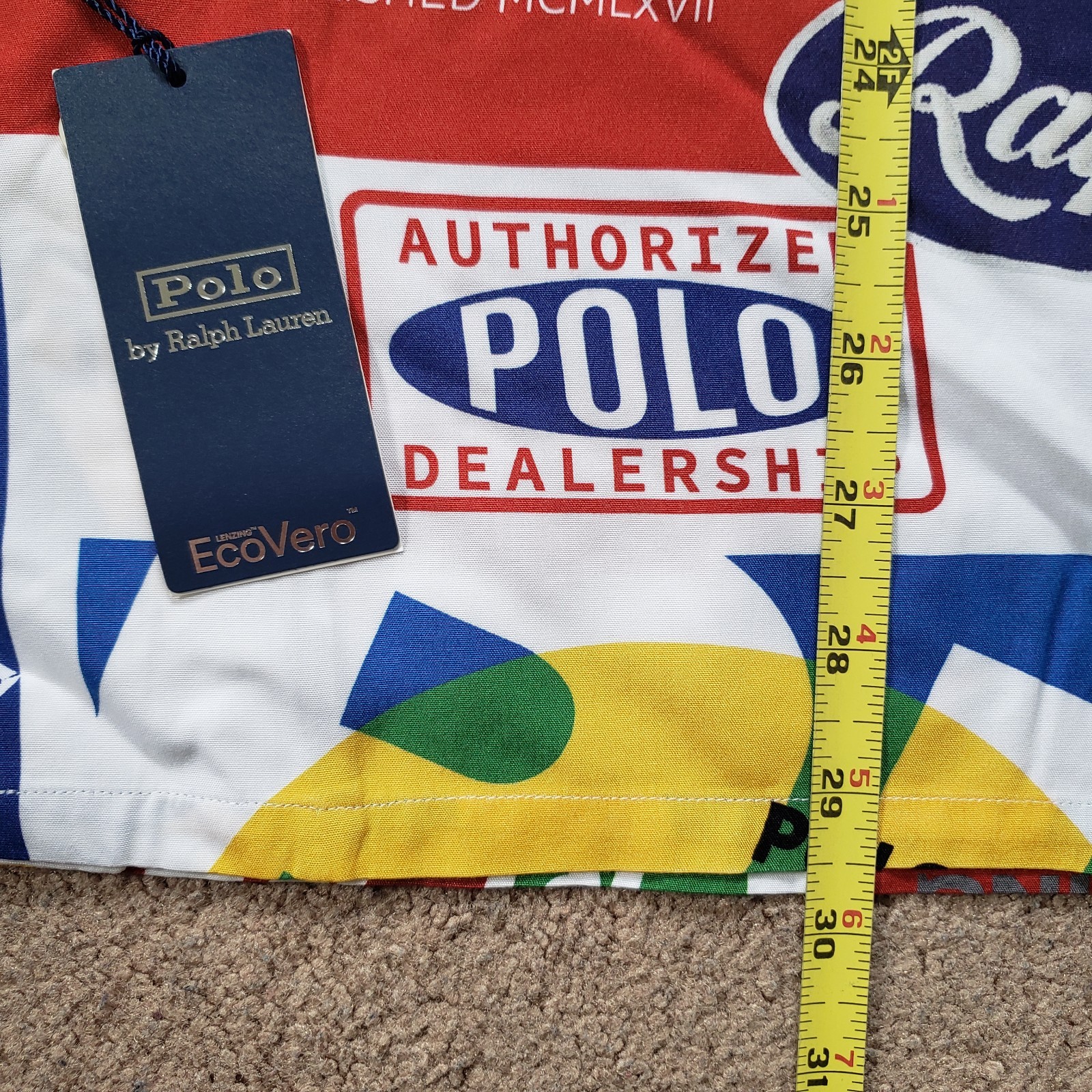 Polo Ralph Lauren Formula Racing Sz 2XL Classic Fit Prix Poster Woven Camp Shirt