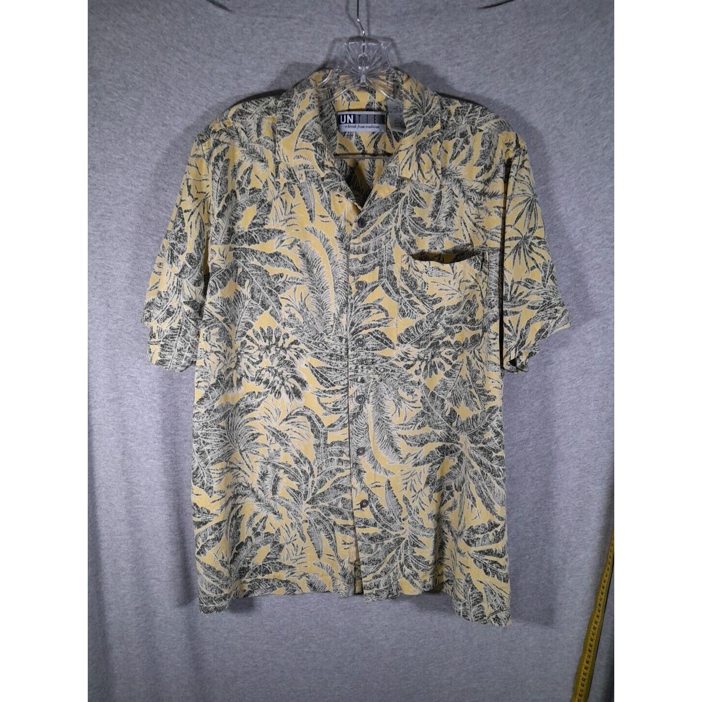 Untied Hawaian Shirt Mens Medium Resort Tropical 100 Silk Machine Washable