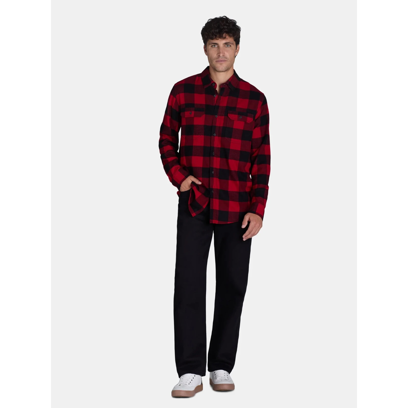 George Men’s Flannel Long Sleeve Button Down Shirt XL, XLT, 2XL, 2XLT, 3XL, 3XLT