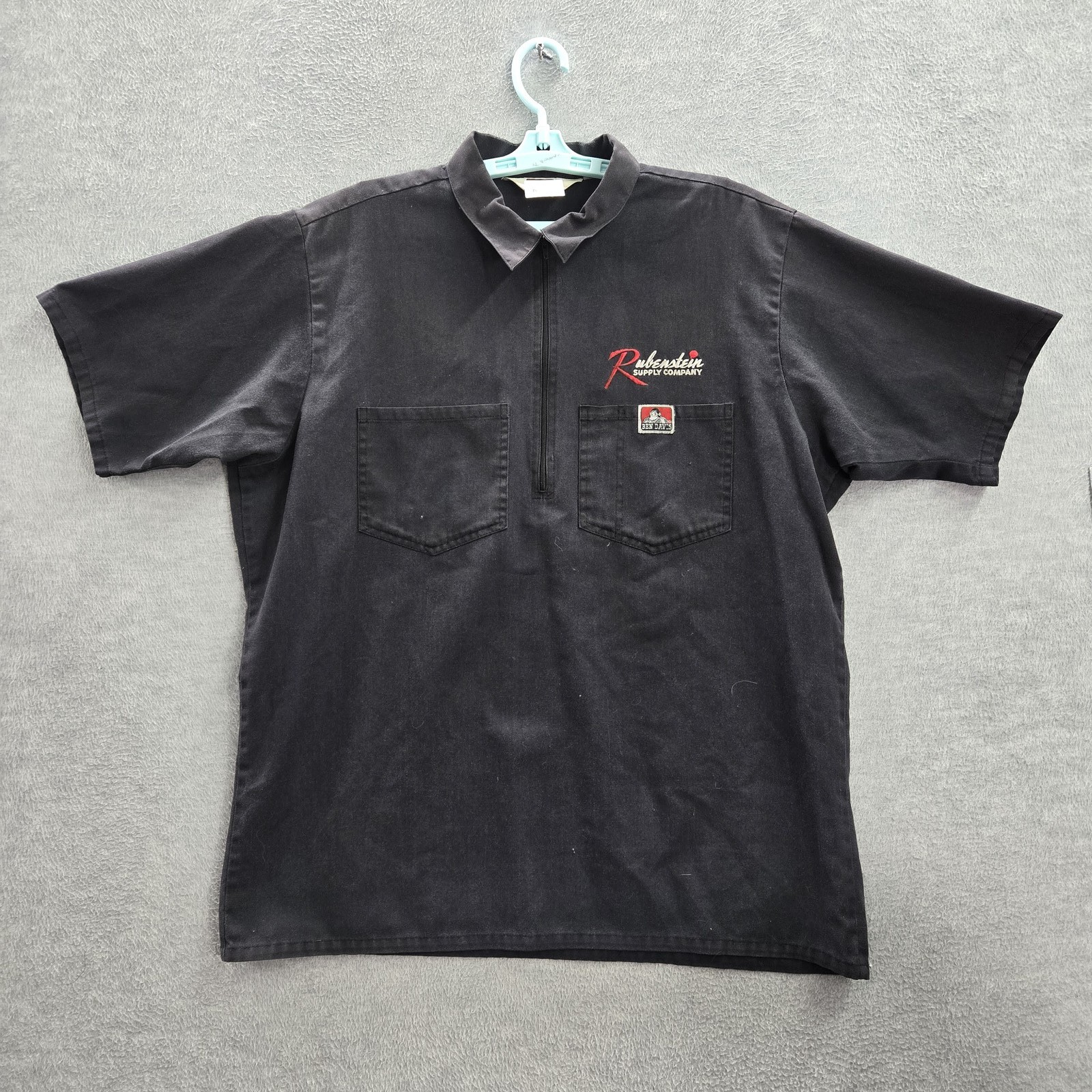 VINTAGE Ben Davis Men Button Up Shirt XL Rubenstein Supply Company Embroider 90s