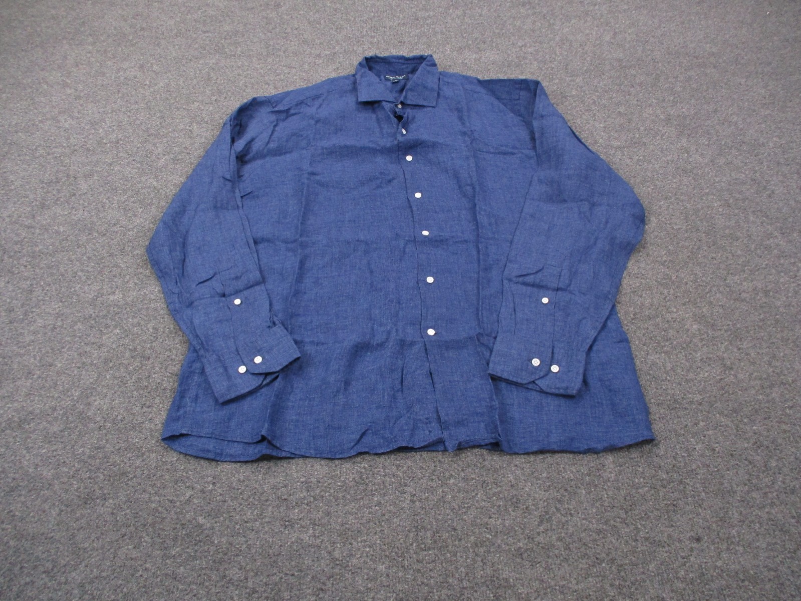Peter Millar Shirt Mens XL Blue Linen Crown Crafted Lightweight Preppy Business