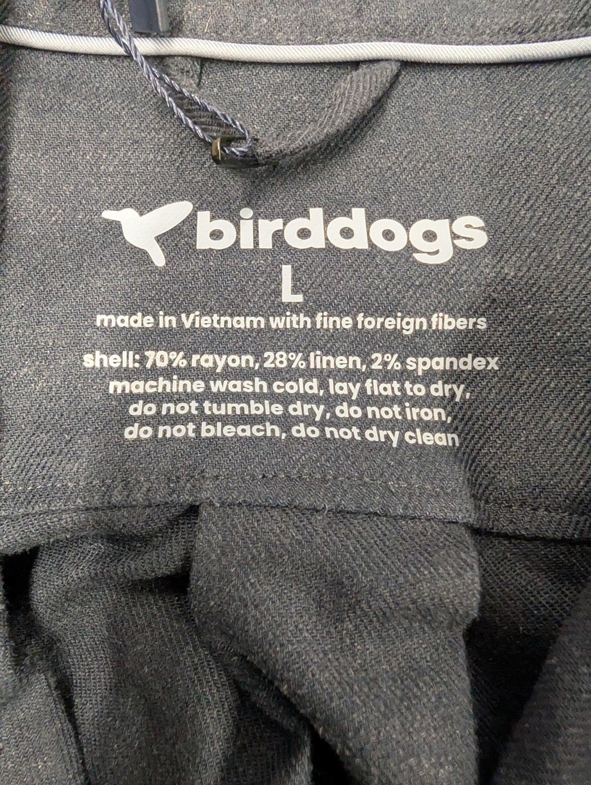 Birddogs Tech Linen Shirt Mens Sz L Short Sleeve Button Up Polo Eclipse Navy New