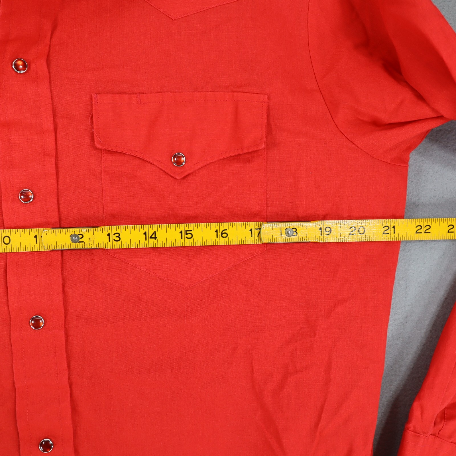 Vintage Mesquite Mens Western Button Down Shirt Snap 16×33 Red Rodeo USA Pearl