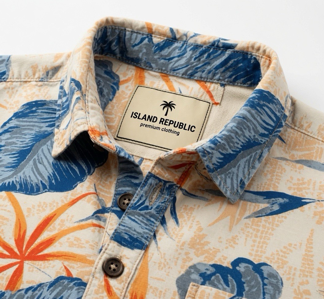 Island Republic Vintage Collection Silk Tropical Floral Short Sleeve Shirt L