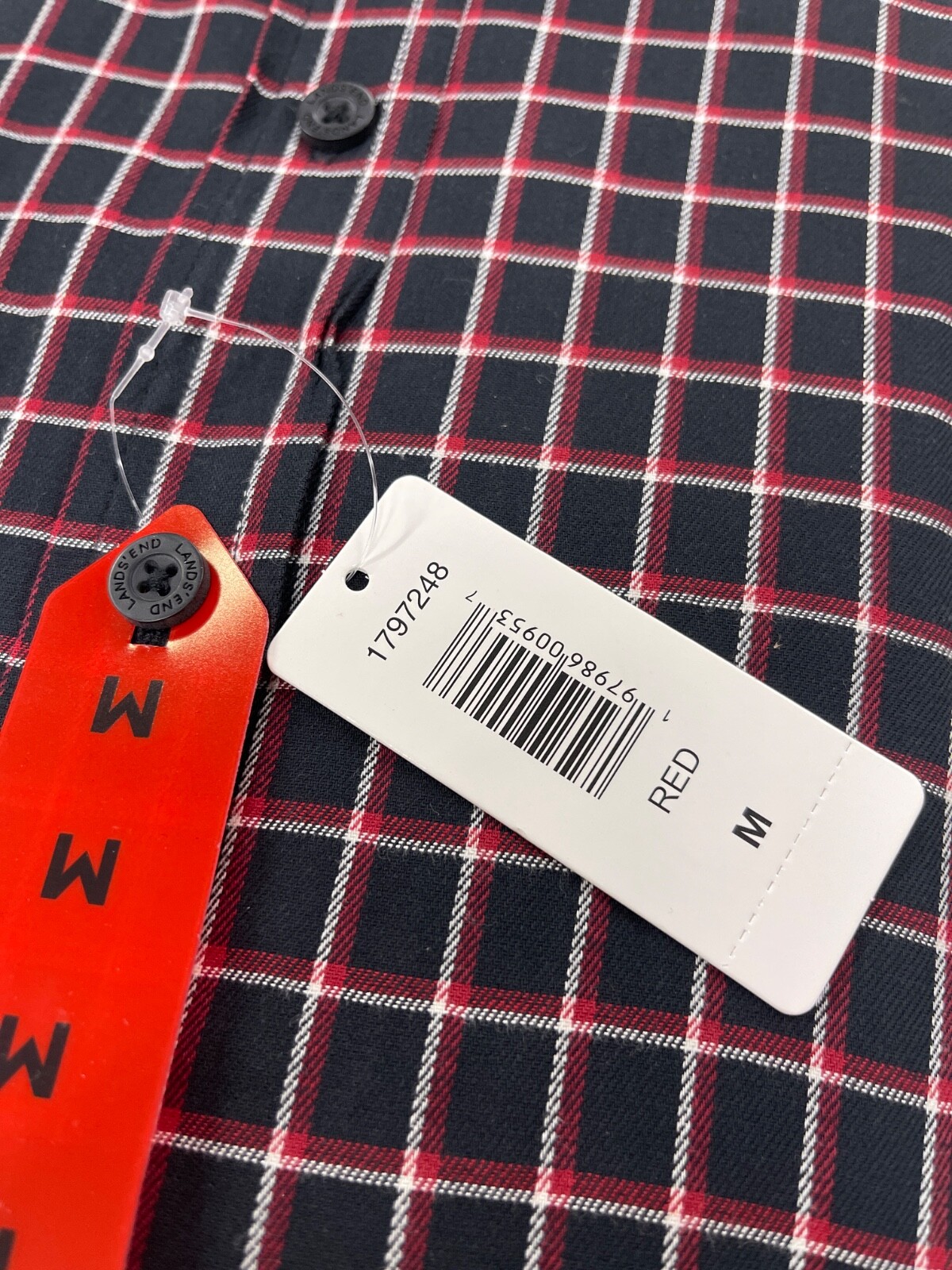 Lands’ End Men’s Brushed Twill Long Sleeve Button-Down Shirt RED Choose Size