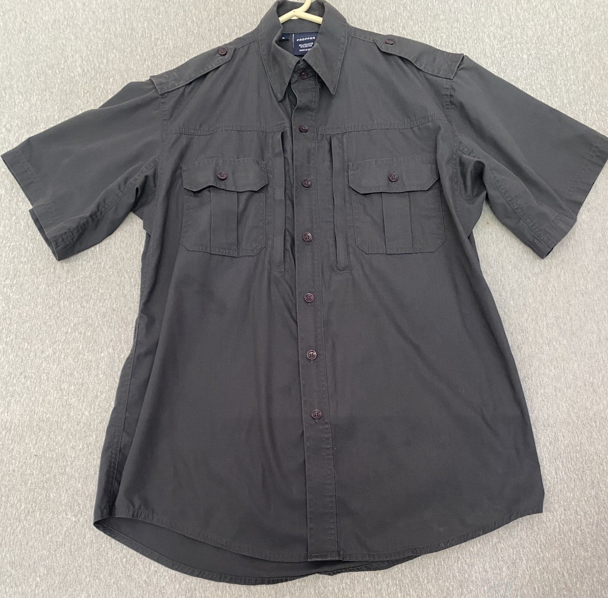 Propper® Men’s Tactical, Short Sleeve, Ripstop Work Shirt Dark Green Size Medium