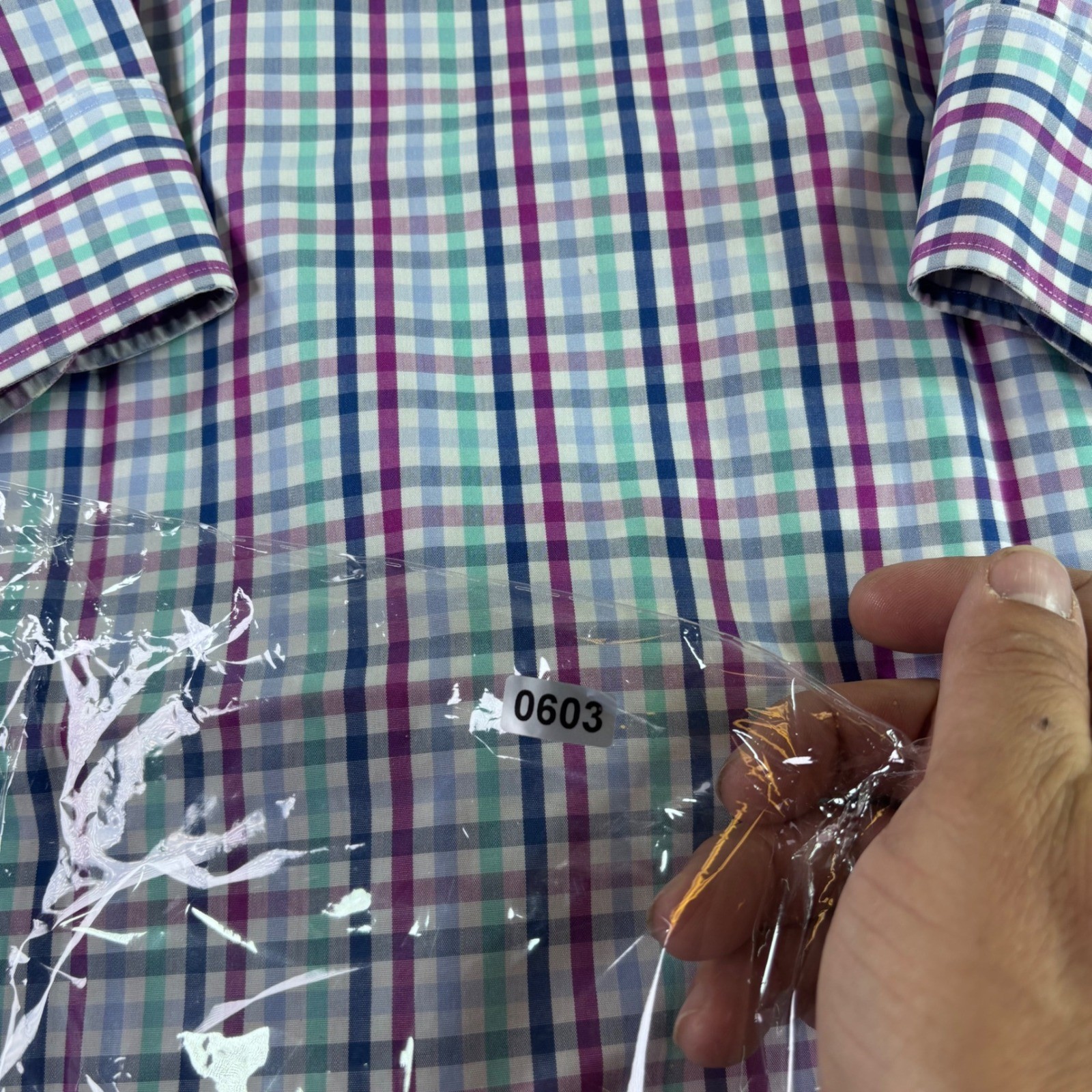 Bonobos Button Down Mens 15/33 Purple Teal Plaid Slim Fit Wrinkle-Free Shirt