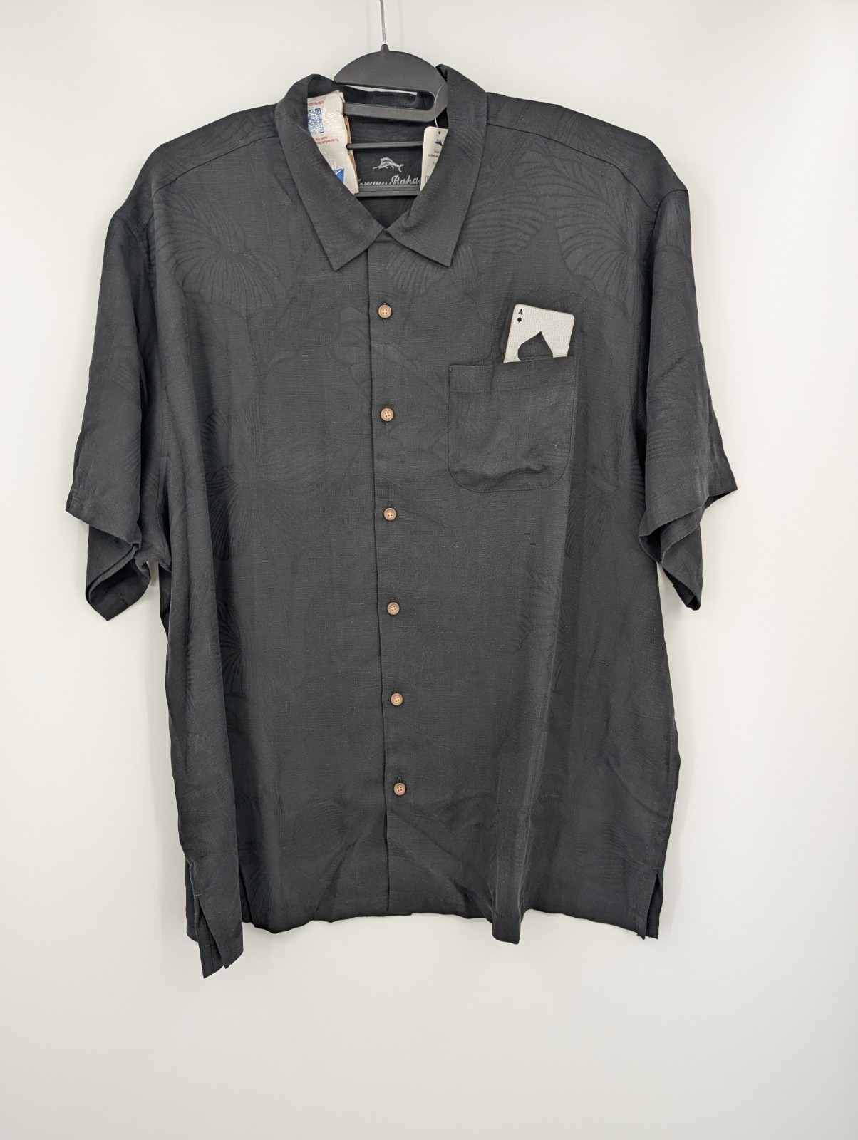 Tommy Bahama Men’s 2XLB Black Silk Slackin And Stackin Shirt $188 Casino Vegas