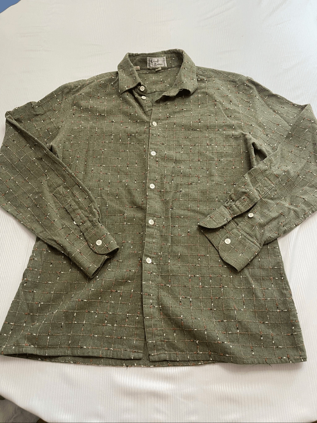 Roland Kosser Vintage Green Button Up Shirt Size 42 cm 16 1/2