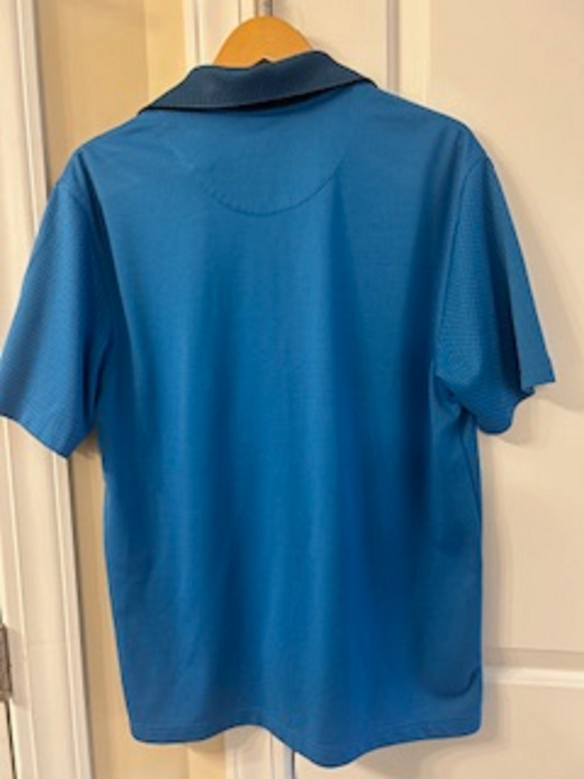 Men’s Short Sleeve Shirt Roundtree & York Performance Blue Size L 100% Polyester