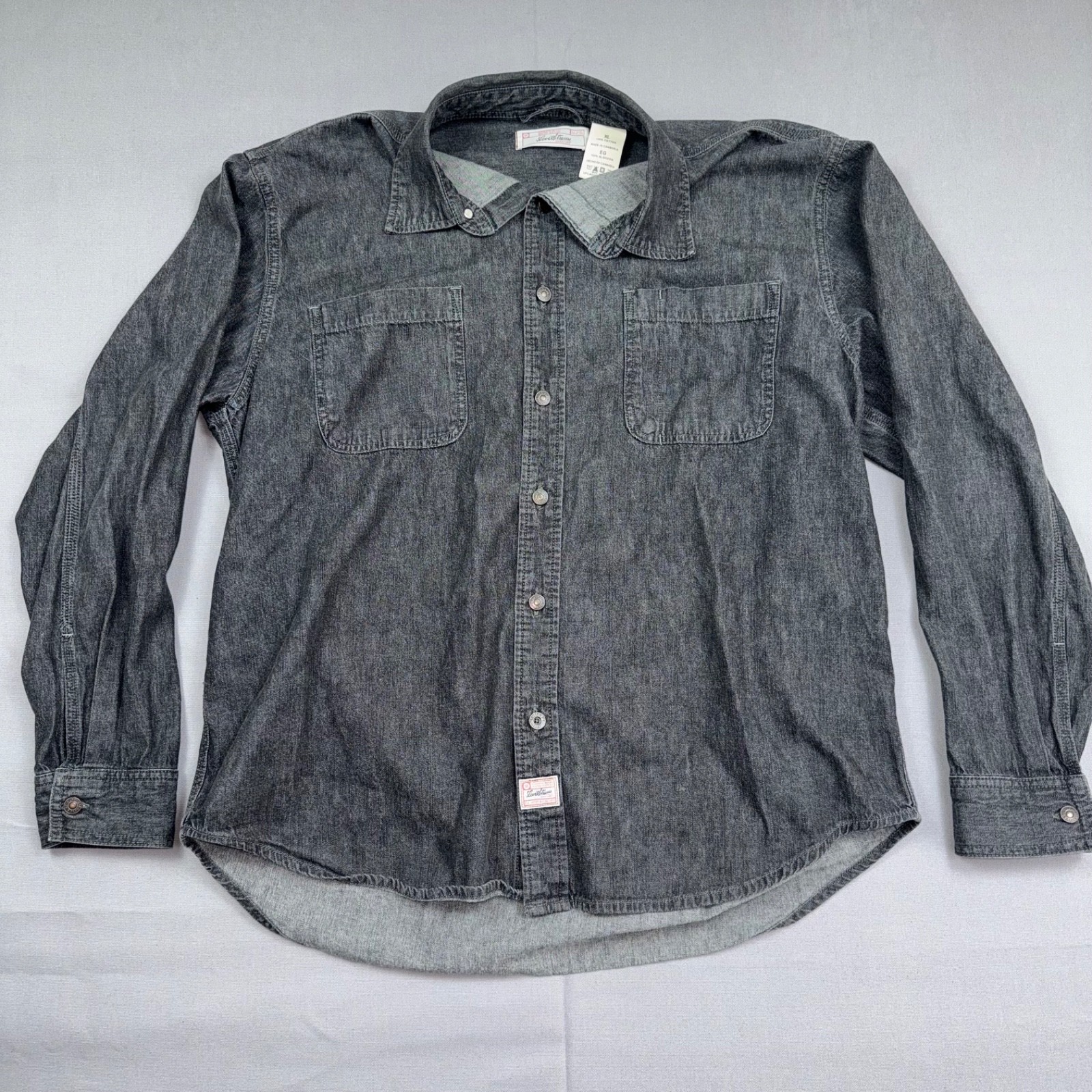 Levi Strauss Signature Denim Shirt XL Gray Button Up Workwear Modern