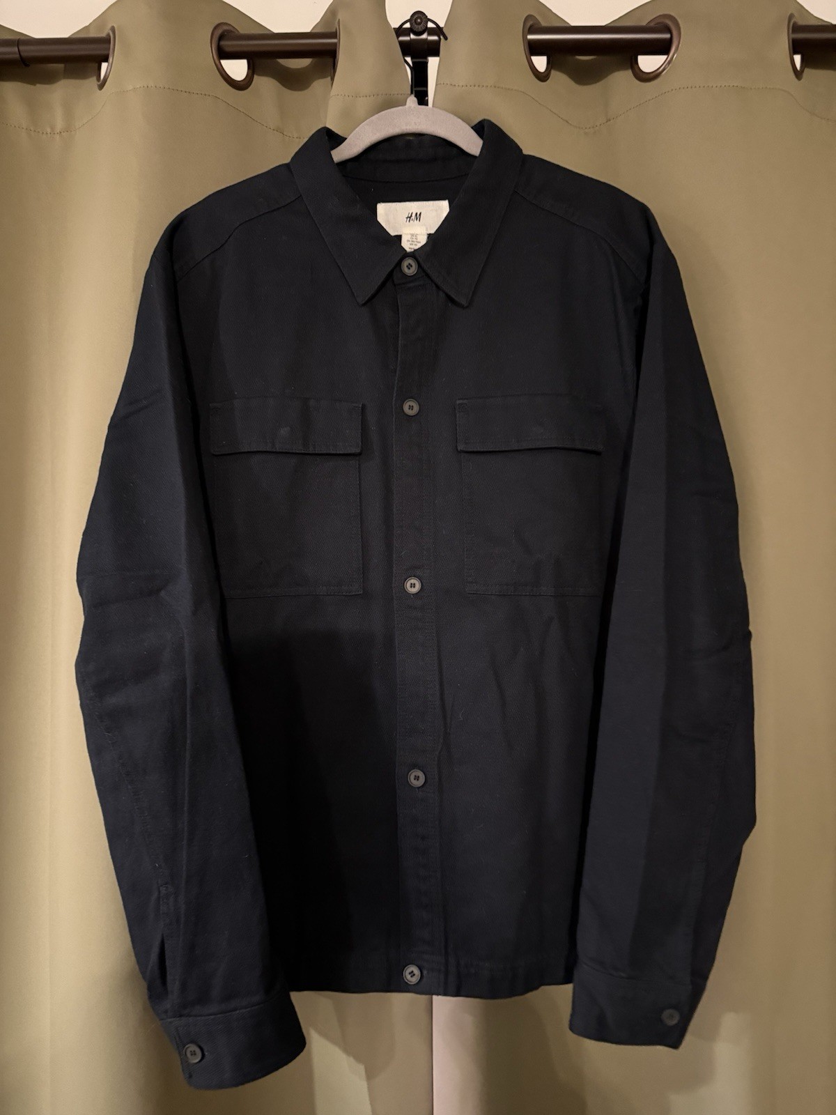 H&M MODERN ESSENTIALS DAVID BECKHAM NAVY BLUE FLANNEL SHIRT SIZE XL PREOWNED