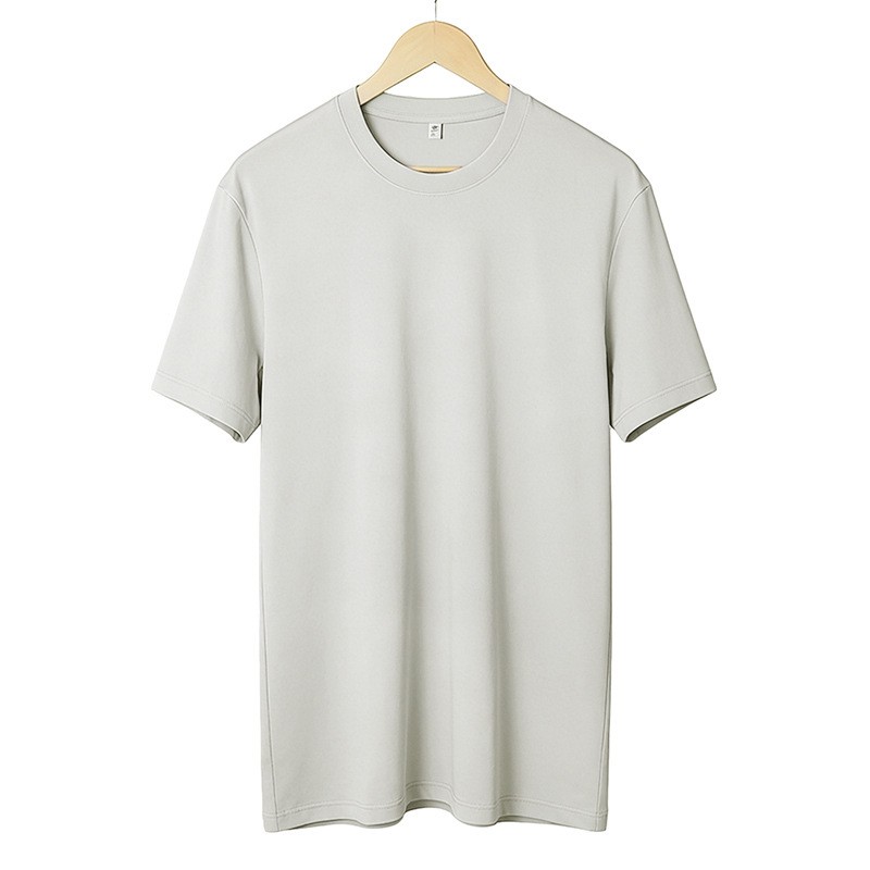 Loose Solid Breathable Cool Feeling Quick Dry Crew Neck T-Shirt