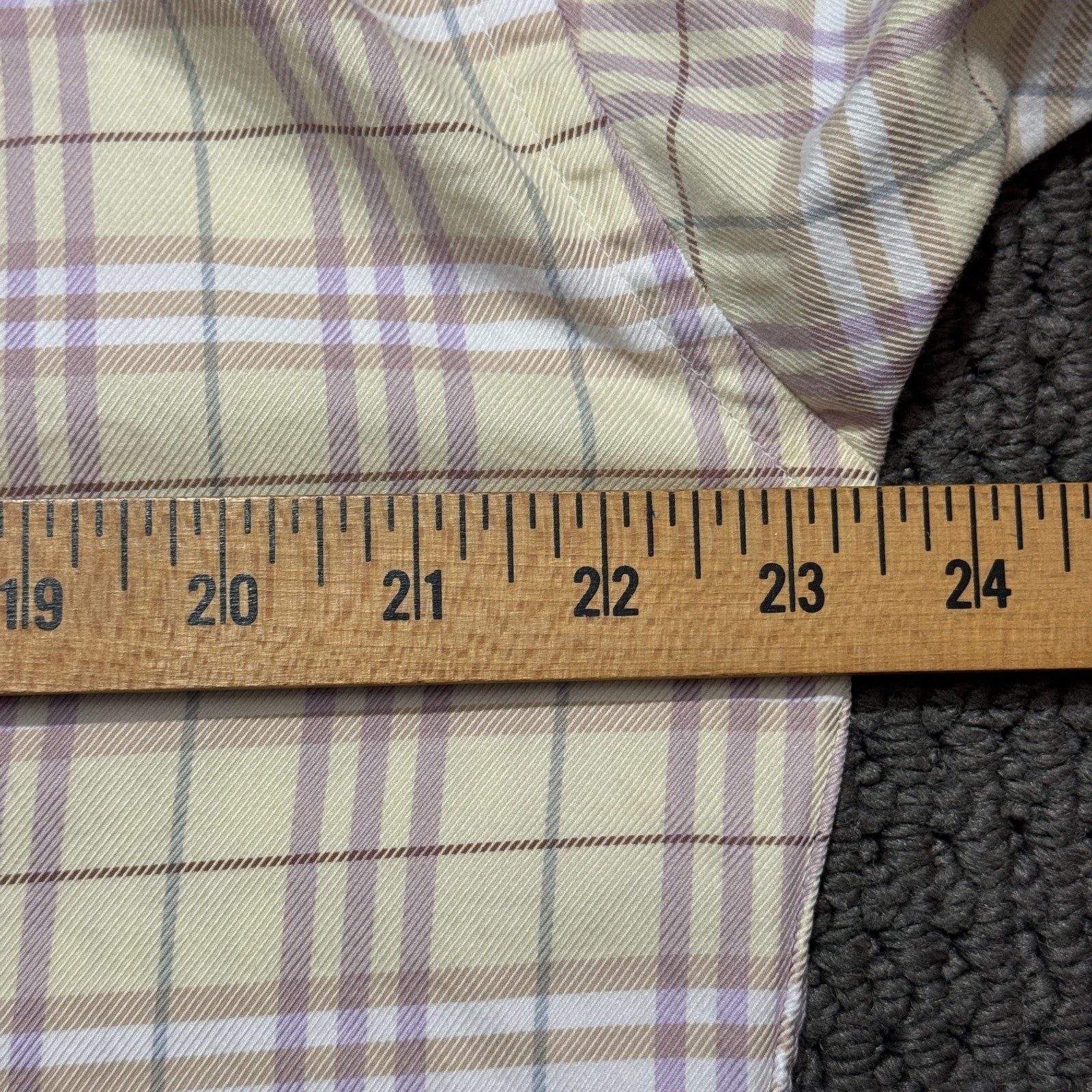 Burberry London Flannel Shirt Mens Medium Check Plaid Button Long Sleeve USA