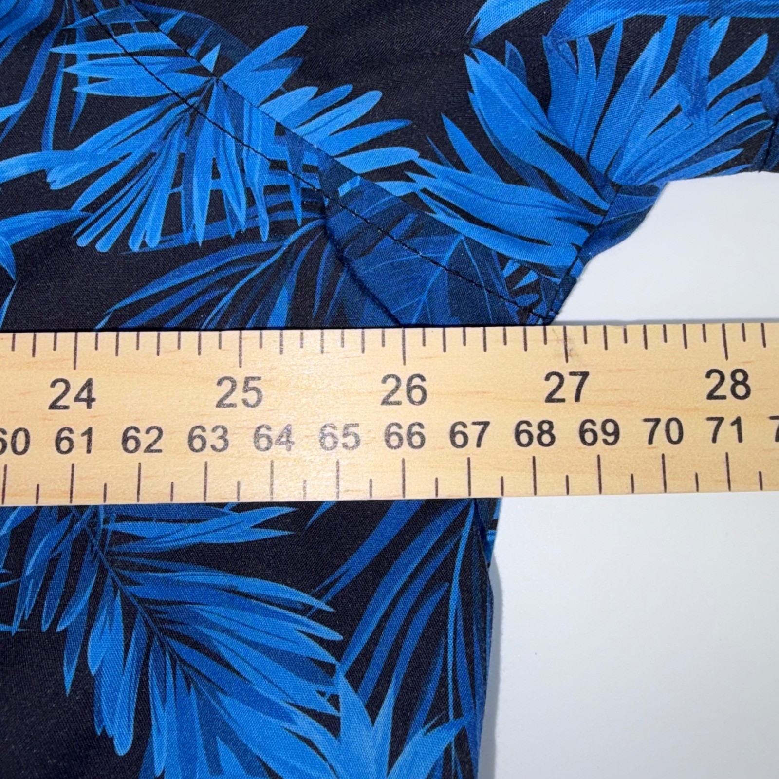 Enlision Mens 2XL Blue Tropical Palm Leaf Print Short Sleeve Button Down Shirt