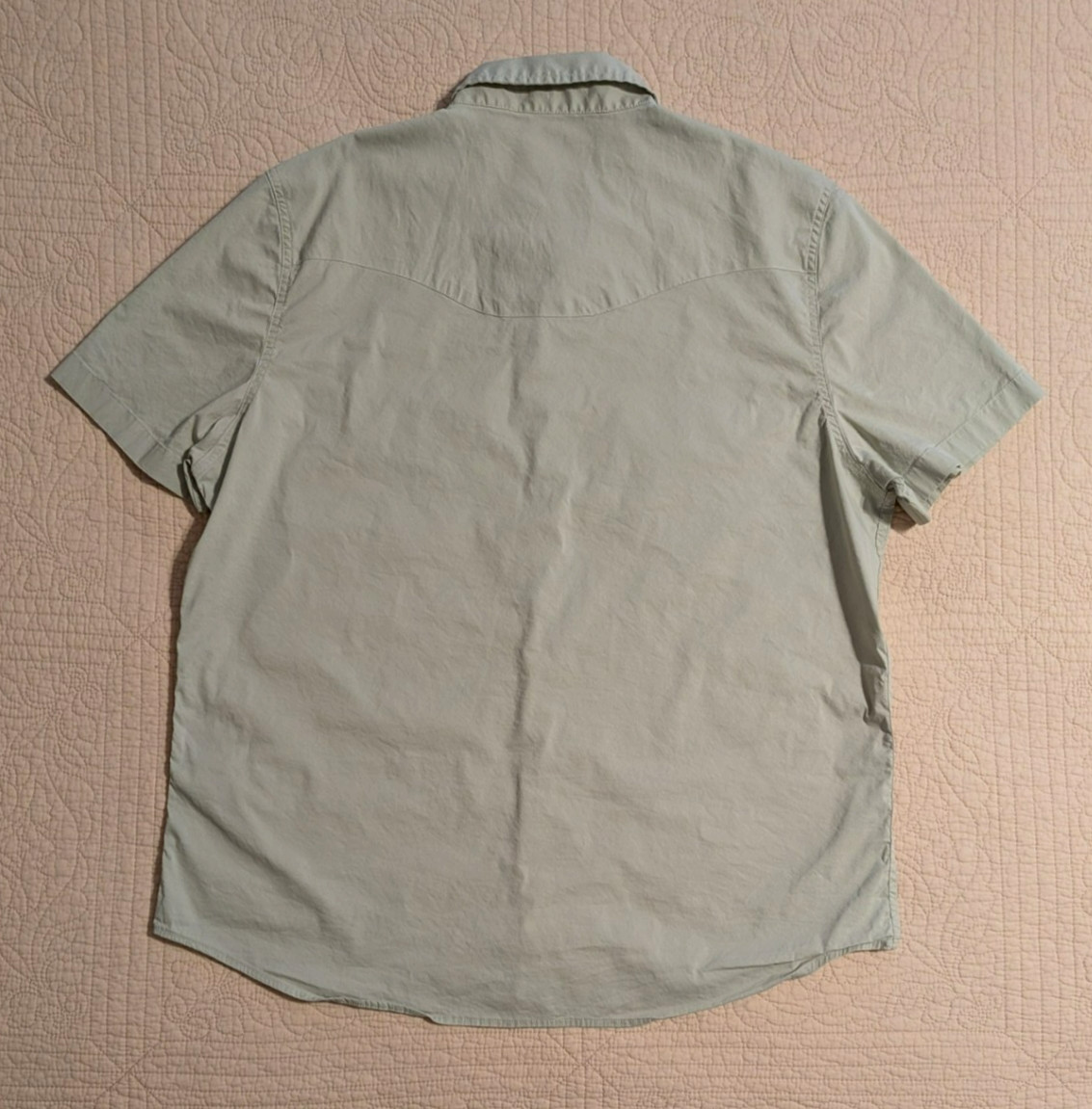 Tecovas Mens Pearl Snap Shirt Short Sleeve Size XL Lightweight Green Western