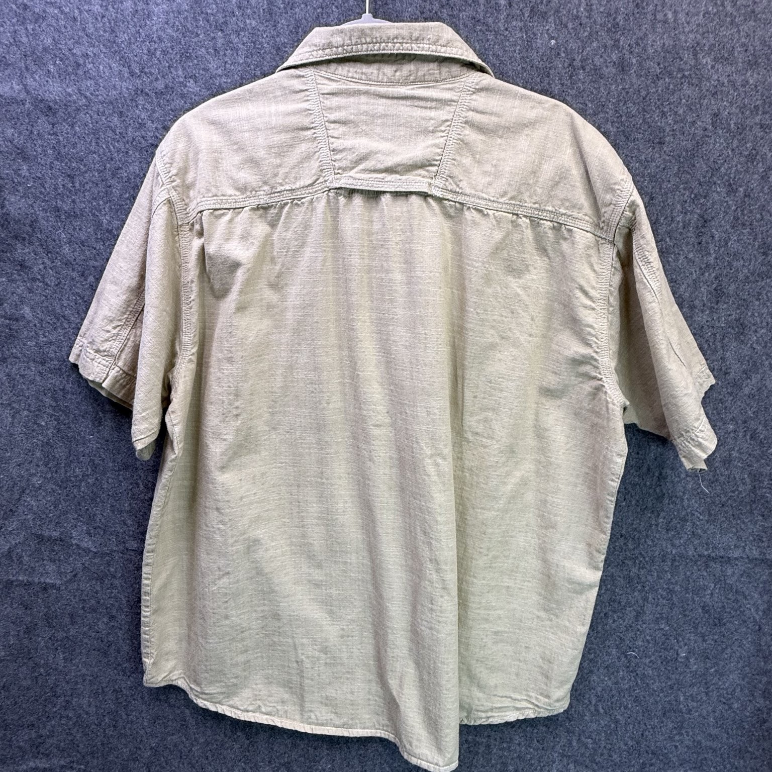 Walls Men’s Casual Button-Down Shirt Beige XL Cotton Machine Washable