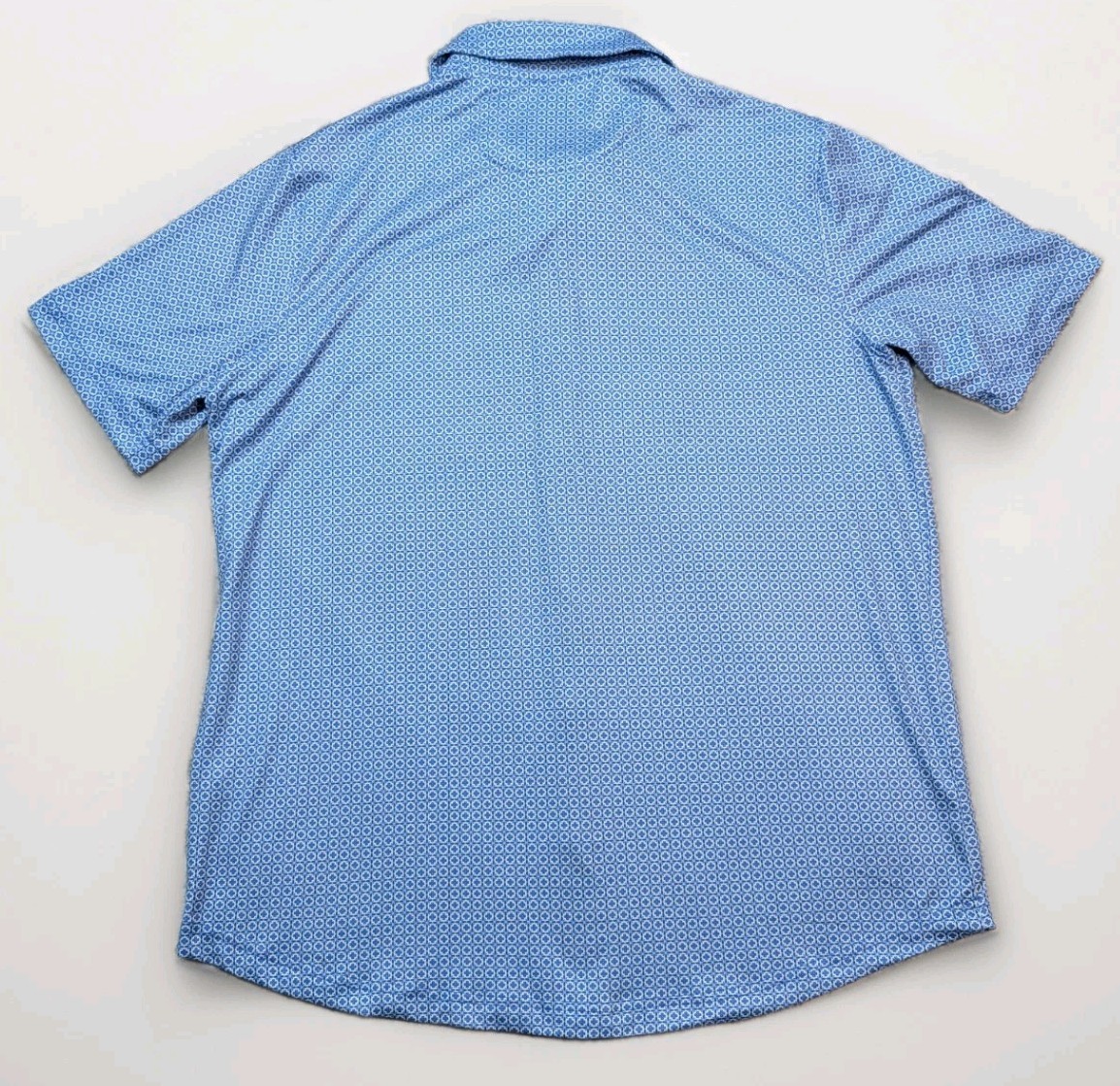 Johnston & Murphy Performance Button Up Shirt Men’s Medium Blue Geometric Print