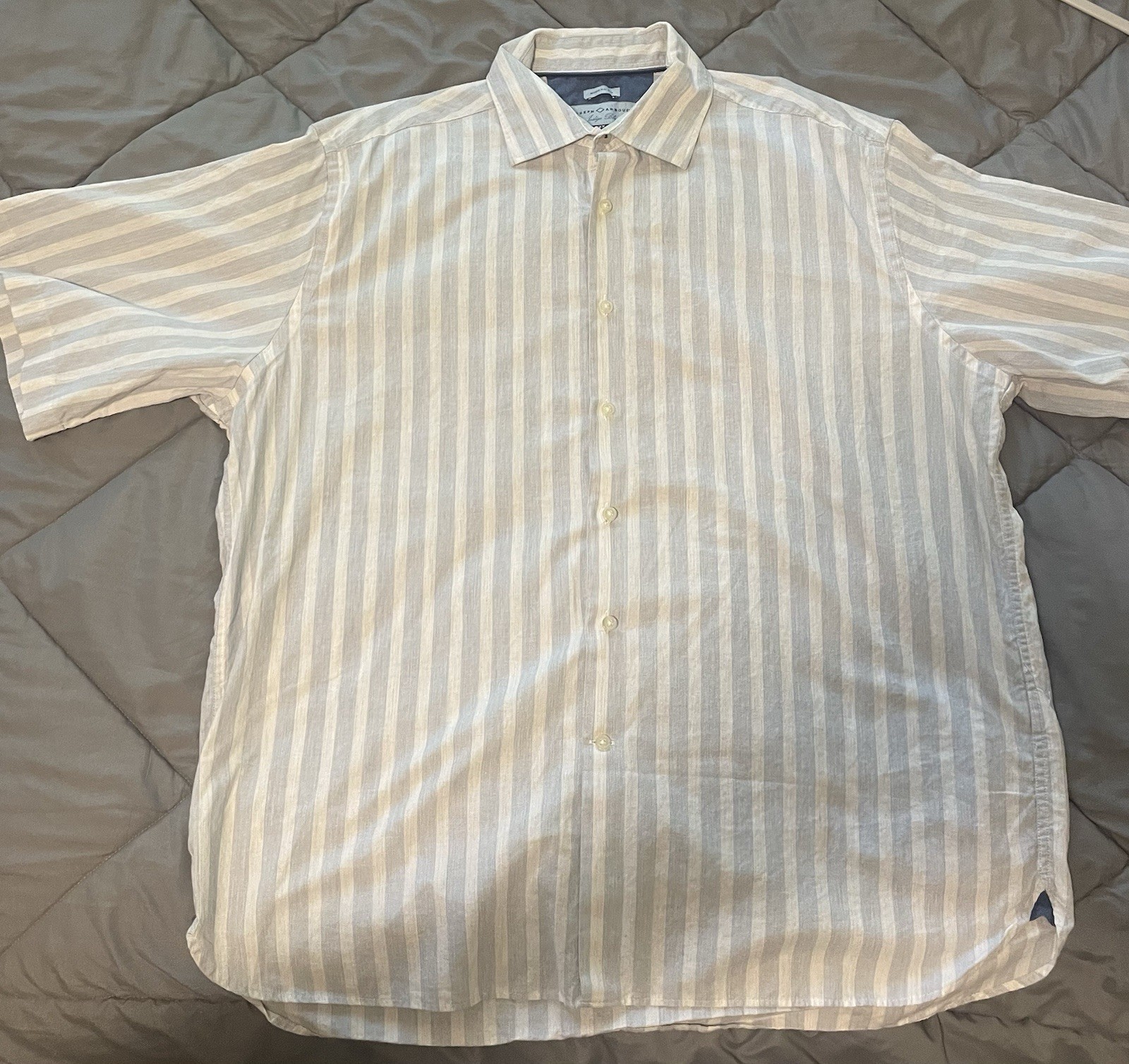 Joseph Abboud Indigo Blues Mens 2X Big & Tall Blue/White Striped SS Button Up