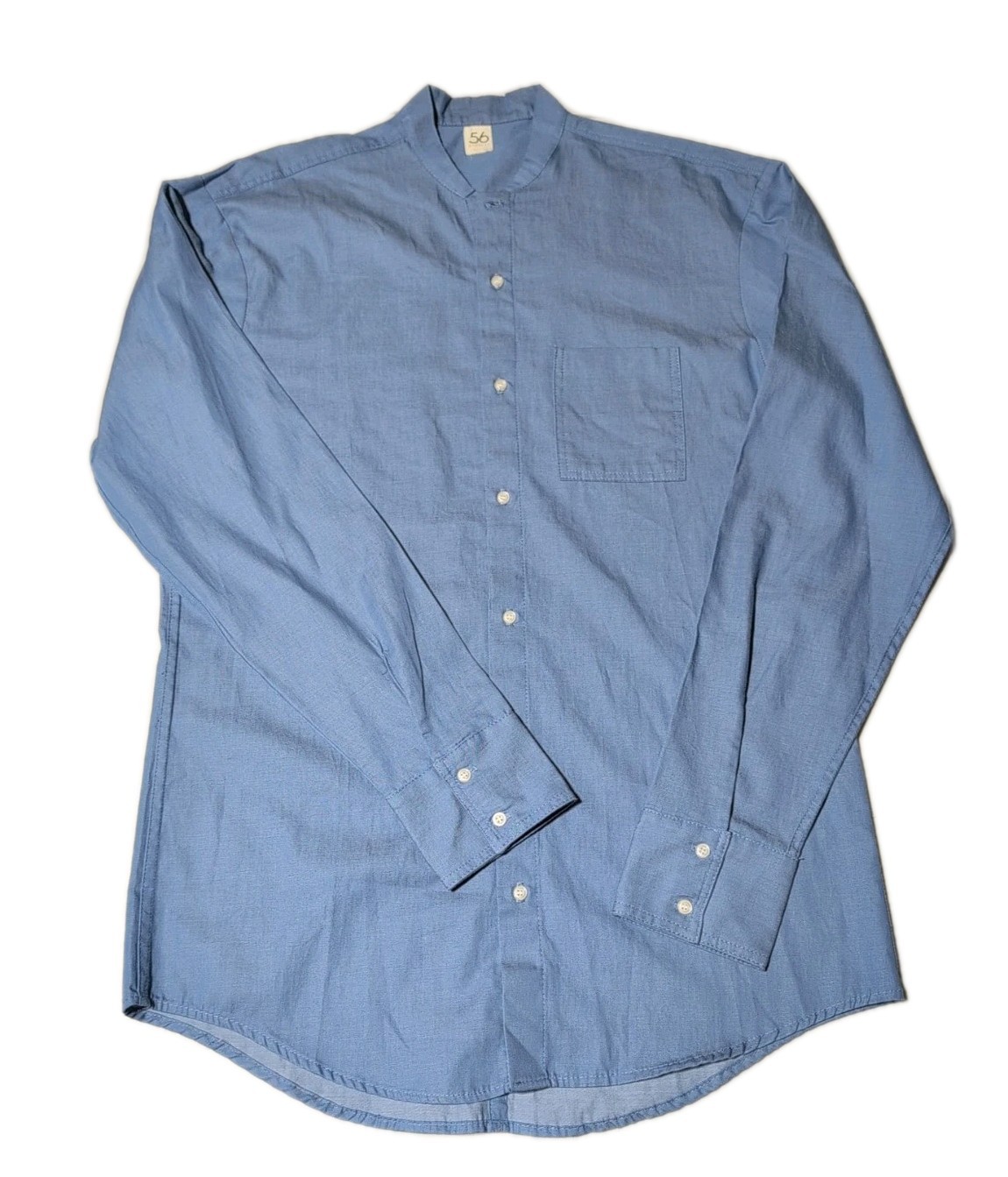 56 Degrees Mens Light Blue Colorless Button-up L Modern Minimalist Style Casual