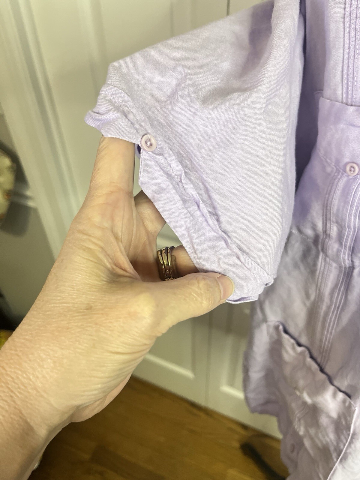 Cubavera Shirt Mens M Light Purple Linen like Short Sleeve Guayabera Casual
