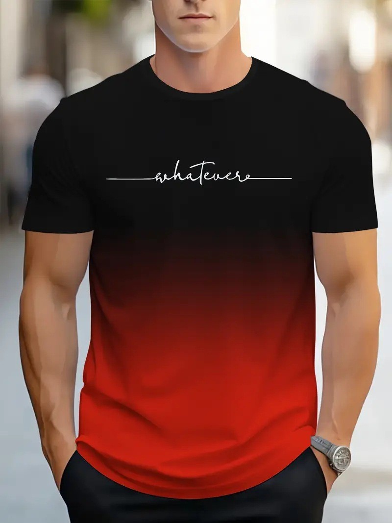 Gradient fashion print short-sleeve T-shirt