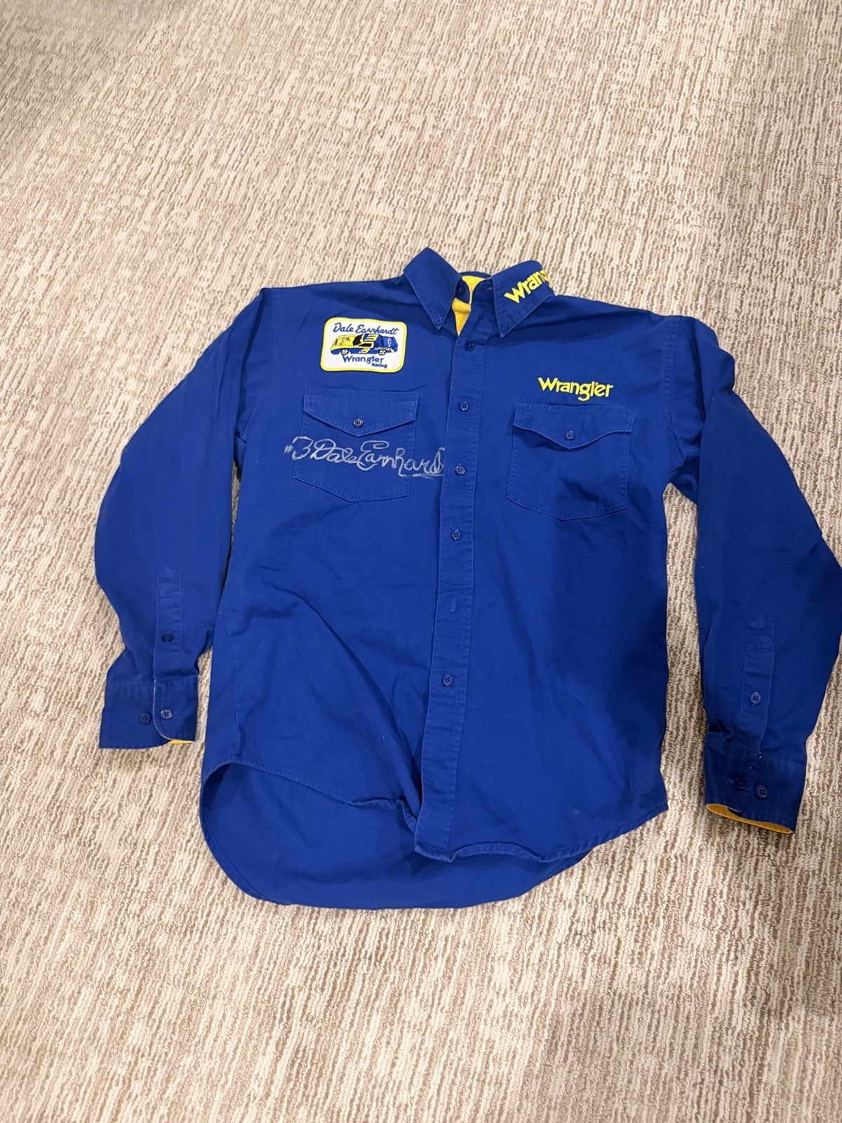 Vintage Wrangler Racing signed Dale Earnhardt Button-Up Shirt