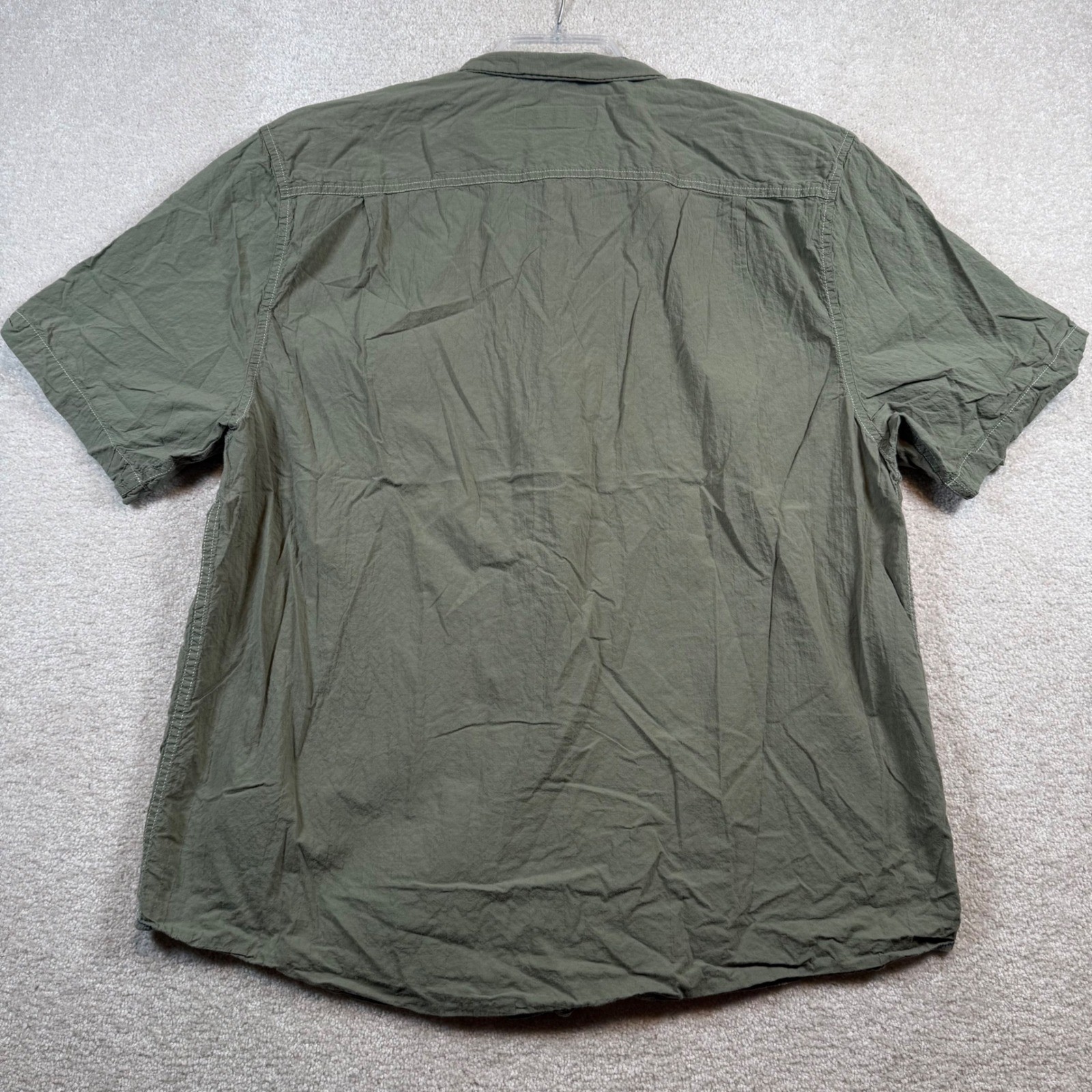 Tommy Bahama Shirt Mens XL Green Short Sleeve Cotton Blend Textured Button Down