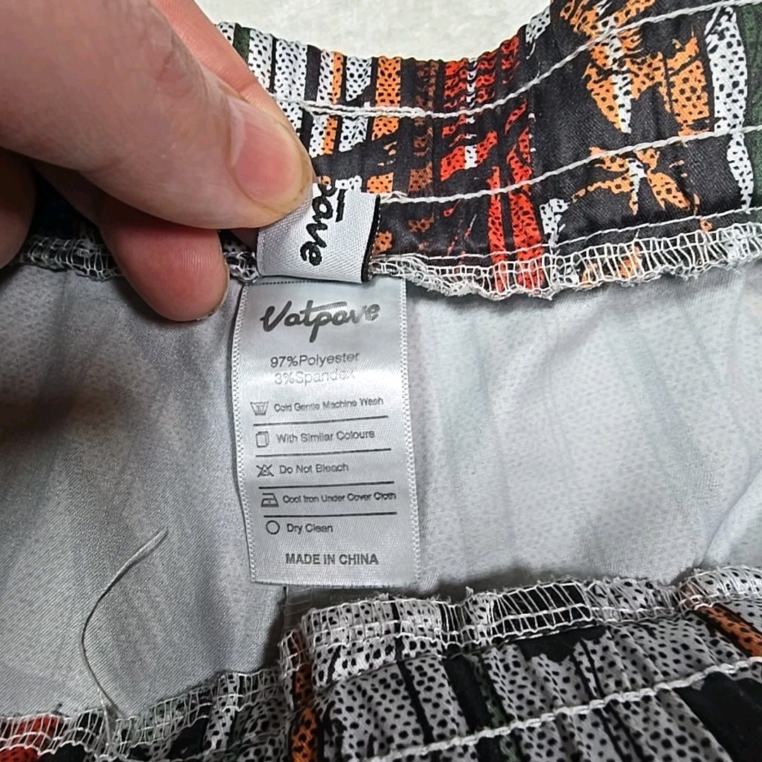 VATPAVE Hawaiian Shirt Shorts 2 Piece Outfit Mens 3XL Striped Floral Swim Trunks