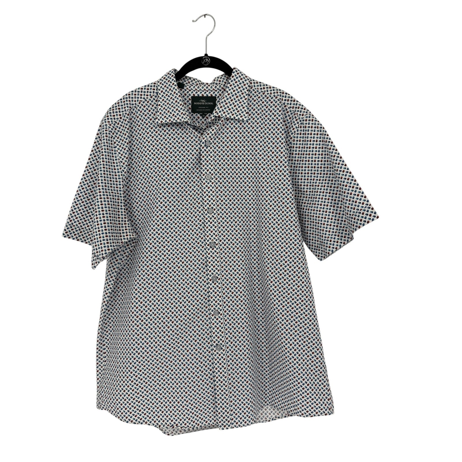 Rodd & Gunn Mens XL Original Fit Short Sleeve Cotton Polka Dot Button Down Shirt