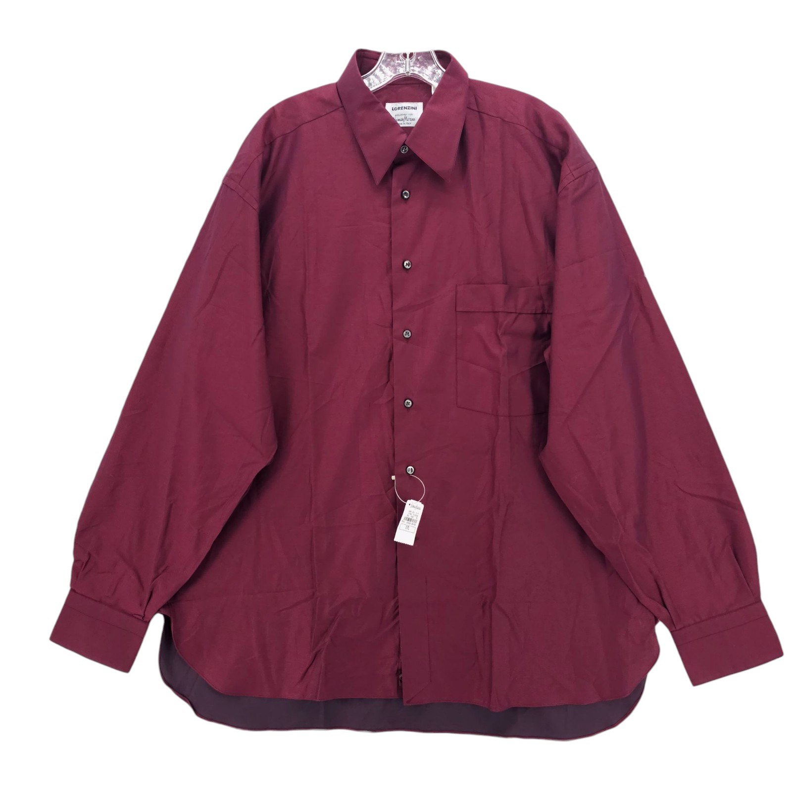 NWT LORENZINI Neiman Marcus Maroon Micro Stripe Dress Shirt Size 43 17 L