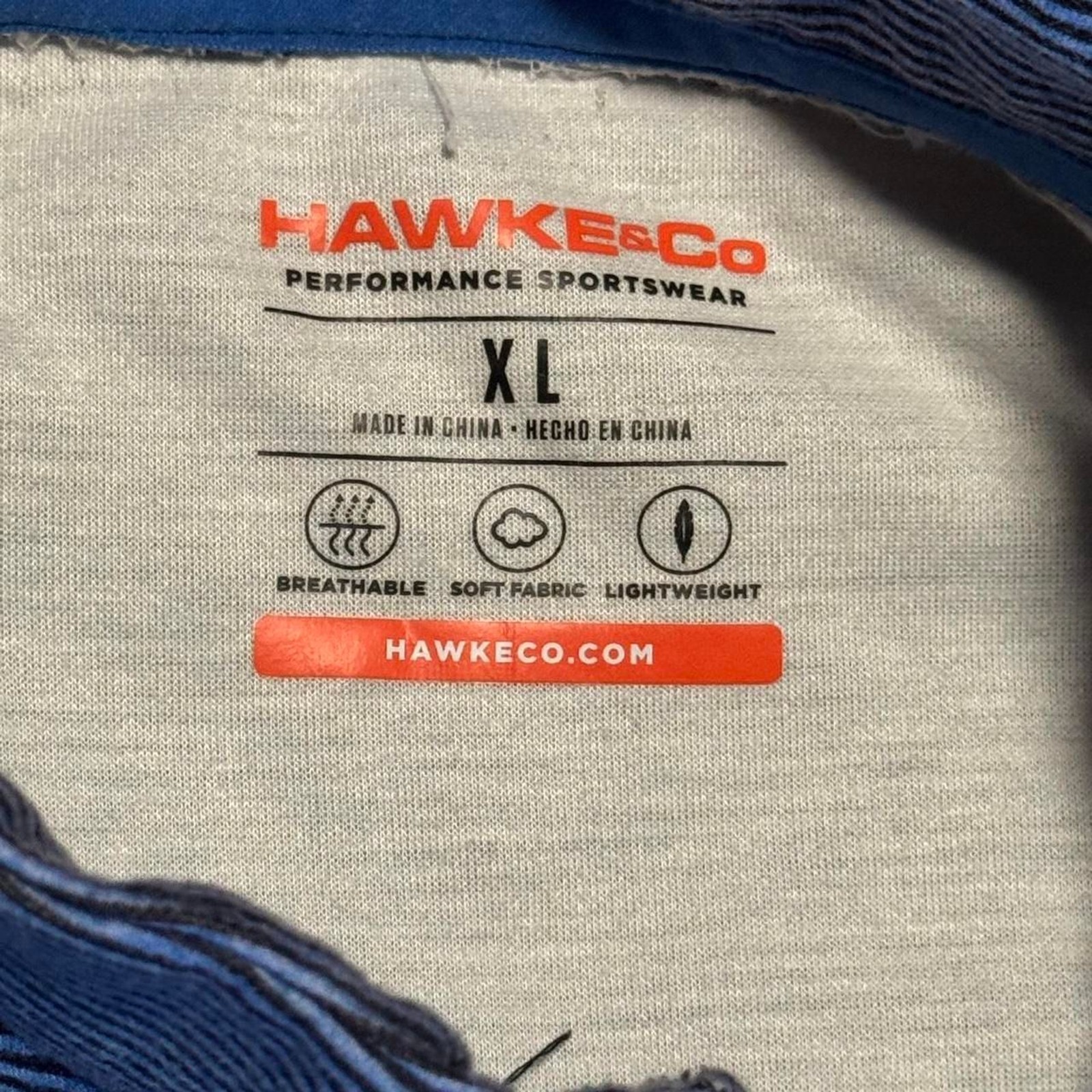 Hawke&co blue black striped XL size (width 22in, length 23-1/2in) long sleeve