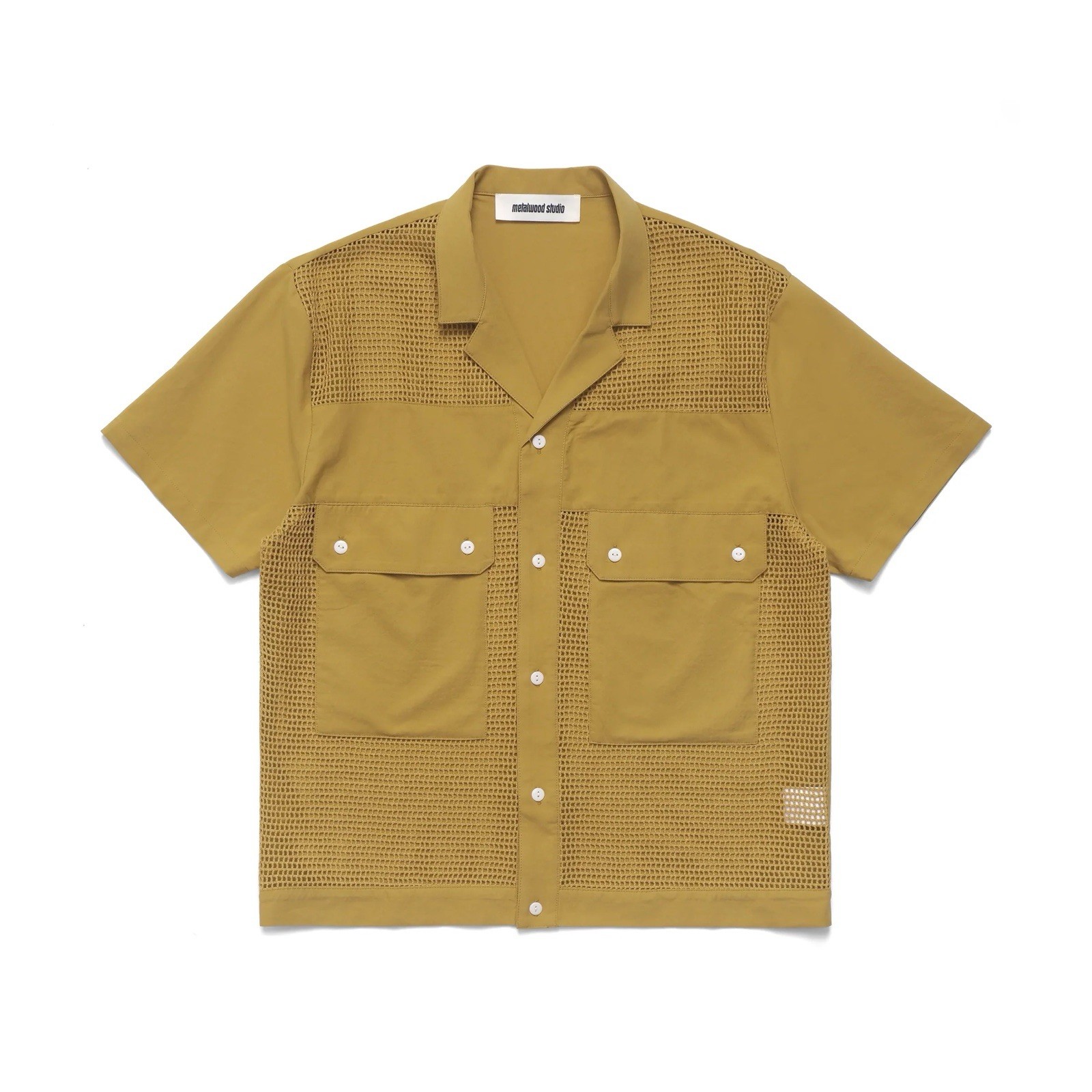 Metalwood Studio Golf Sexy Meshy Shirt Yellow Size Small Button Up $148 Msrp