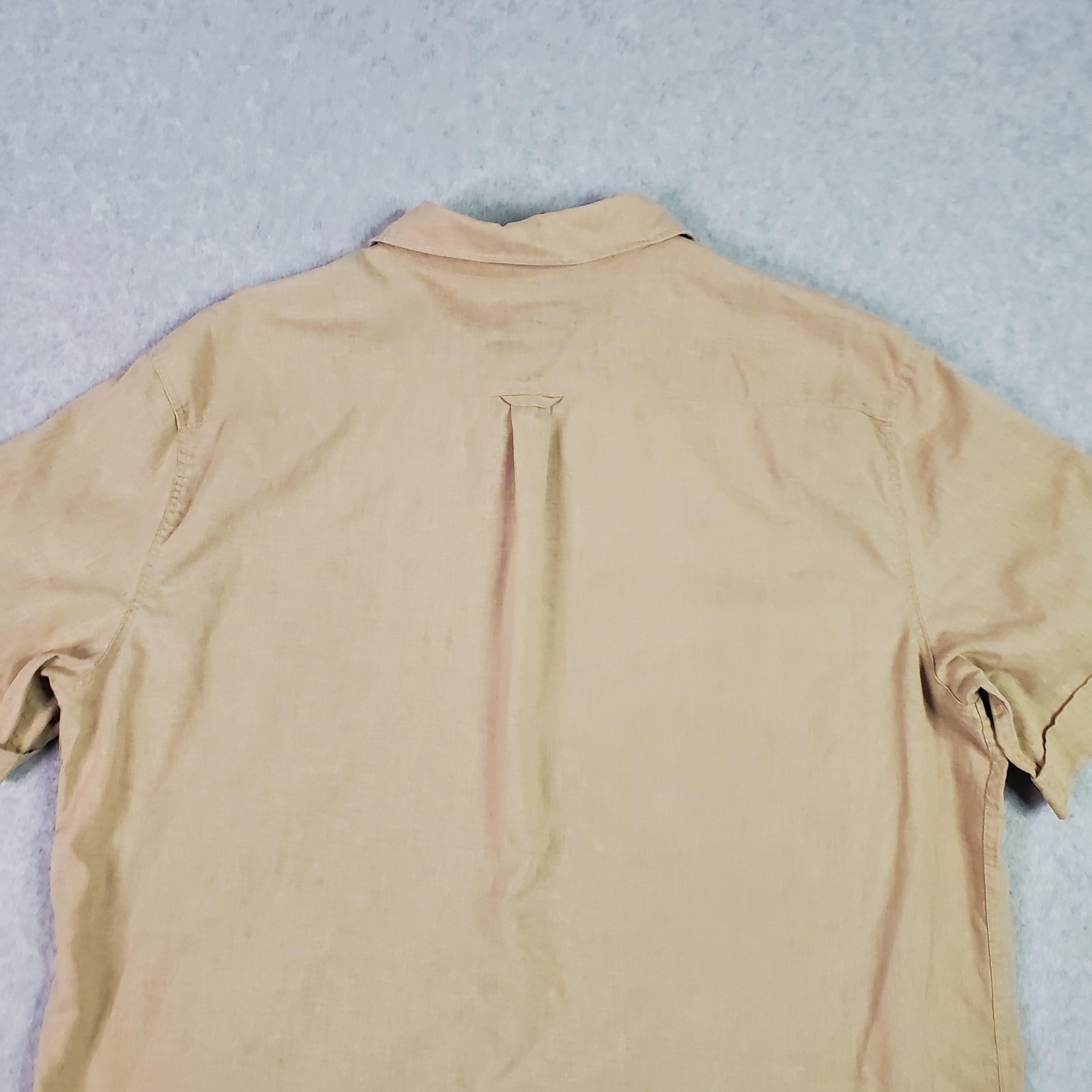 Fjallraven Shirt Mens 2XL Beige Hemp Blend Short Sleeve Button Up Comfort Fit