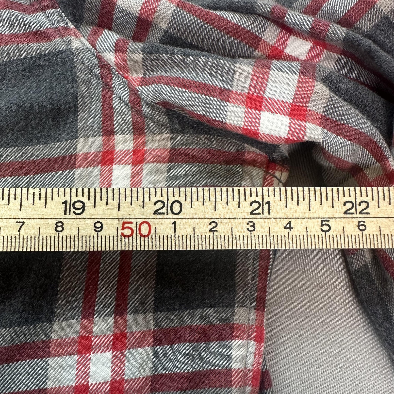 Levis Made & Crafted Shirt Mens Medium Gray Red Plaid Flannel Portugal Workwear