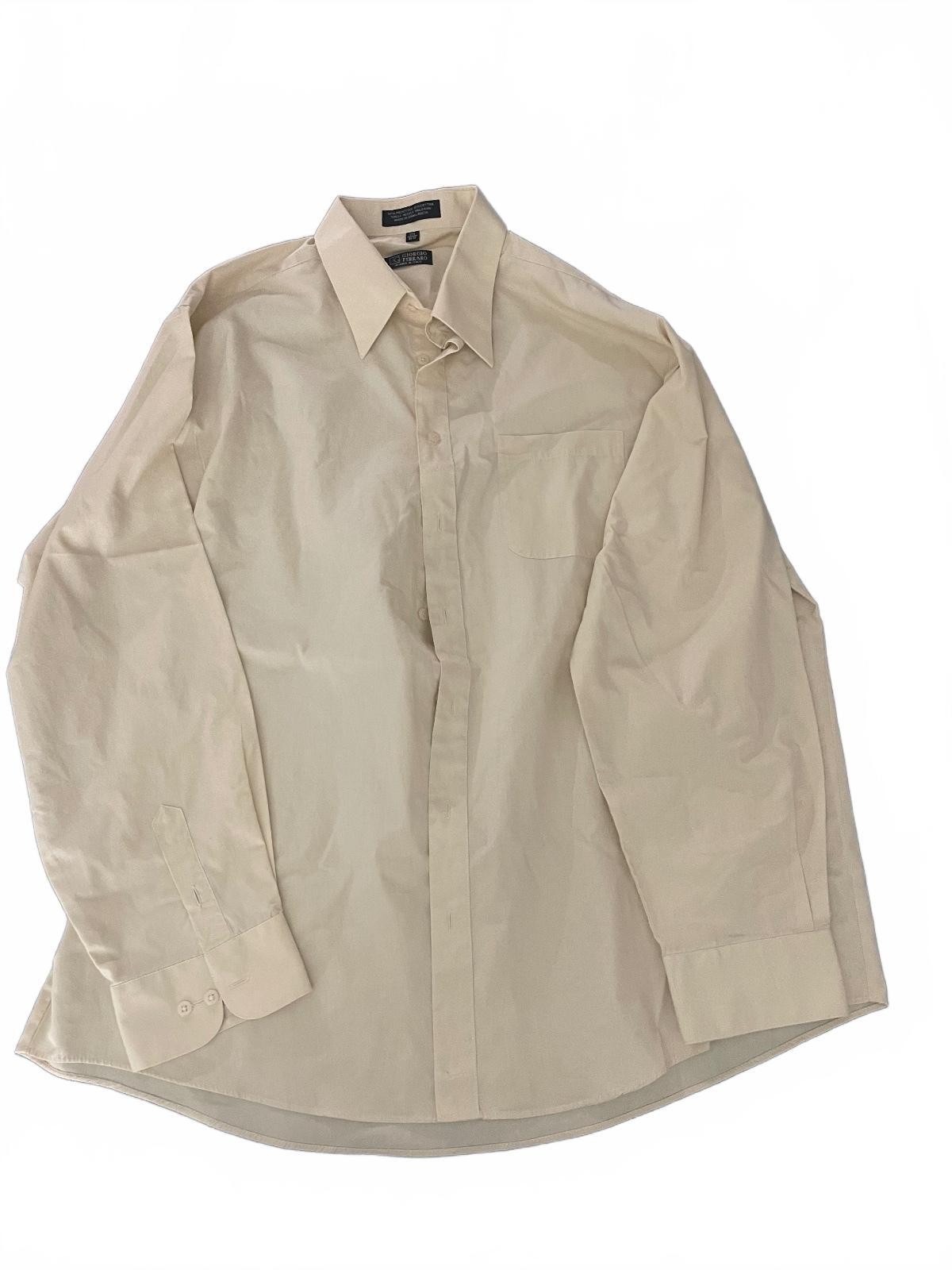Giorgio Ferraro Men’s Cream Dress Shirt – Size 17.5 36/37