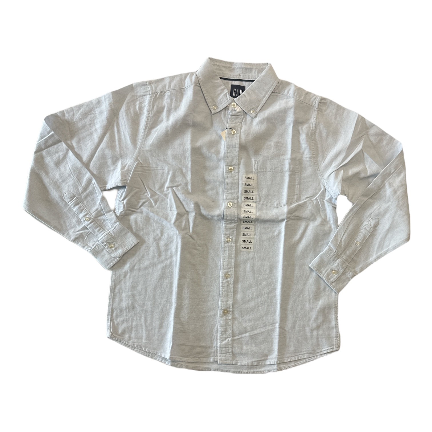 Gap Men’s Button Down Long Sleeve Relaxed Fit Oxford Shirt (Cashmere Blue, S)