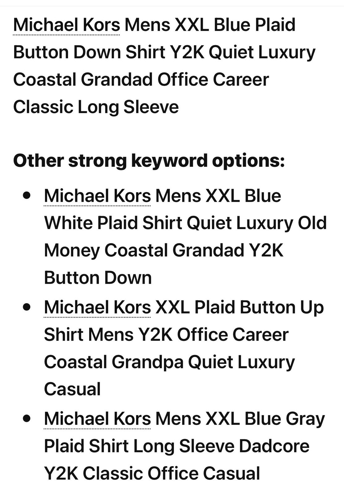 Michael Kors XXL Airsoft Stretch Plaid Shirt – Mens Long Sleeve Y2K Luxury