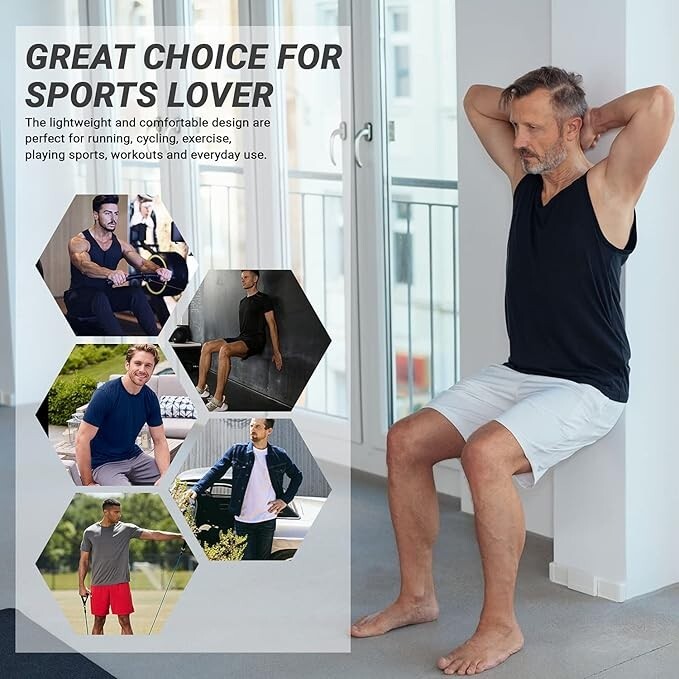 Men’s Sleeveless Moisture Wicking Active Muscle Tees Gym Lounge Running (5-PACK)