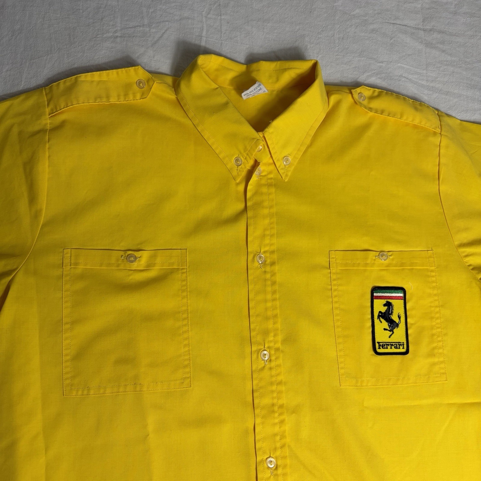Vintage Ferrari Mechanic Pit Crew Shirt Mens Large