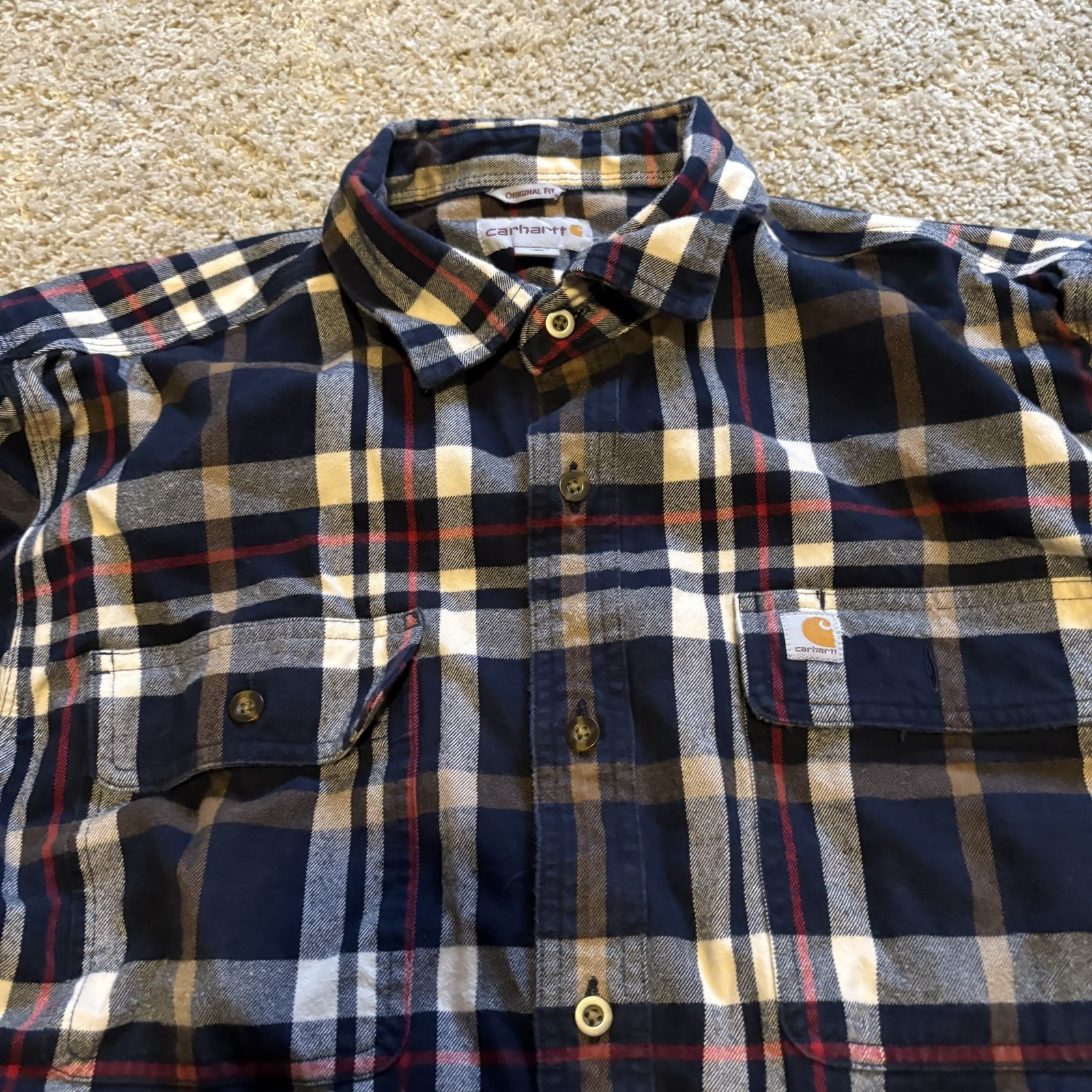 Carhartt Multi Color Flannel Shirt Men’s Large Traditional Fit Button Up