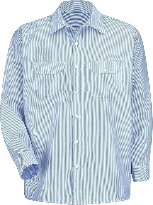 Red Kap Mens RK Industrial Stripe Long Sleeve Work Shirt