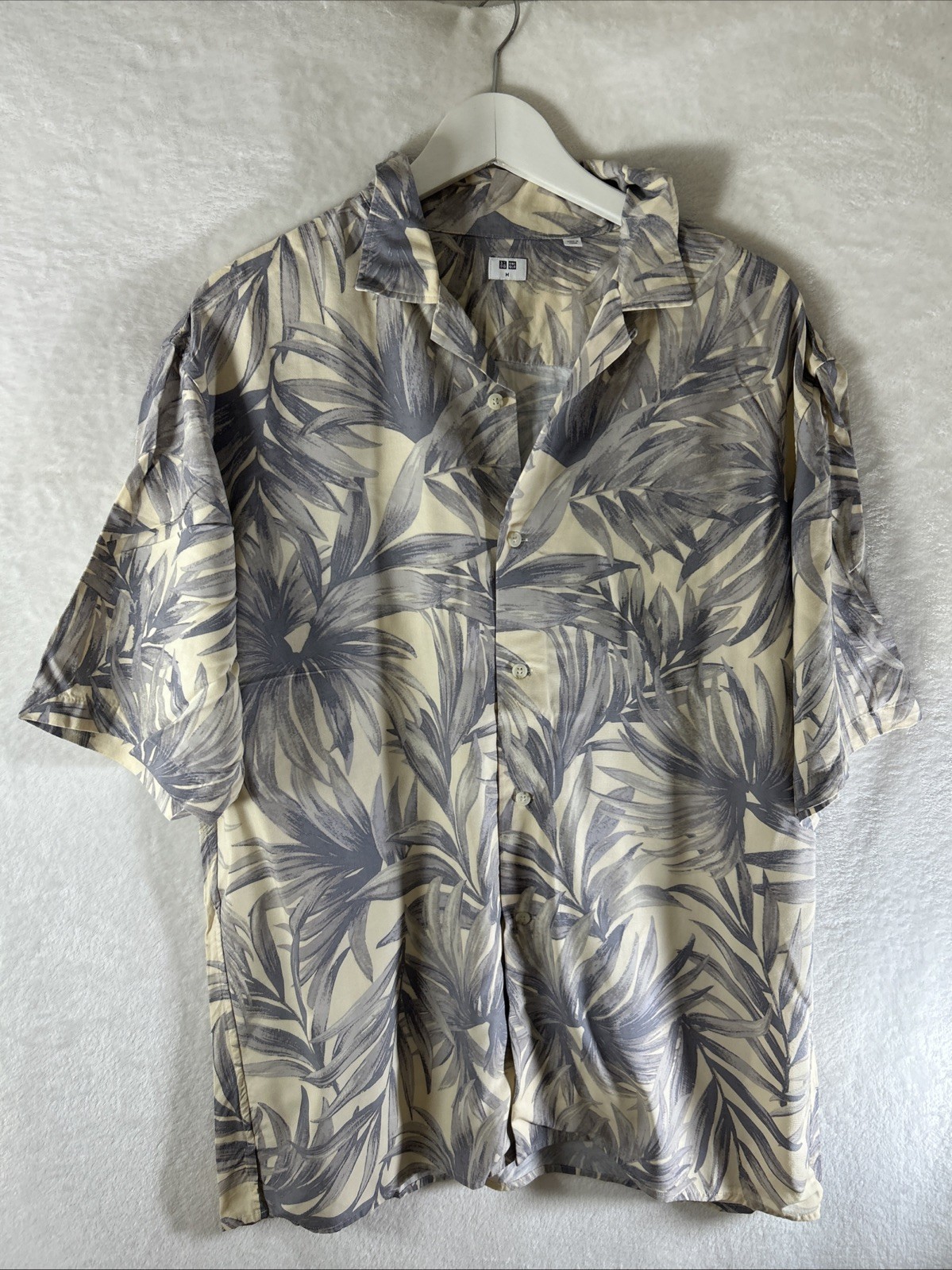Vintage Unique Designs Hawaiian Shirt Medium Short Sleeve Button Up Free Ship
