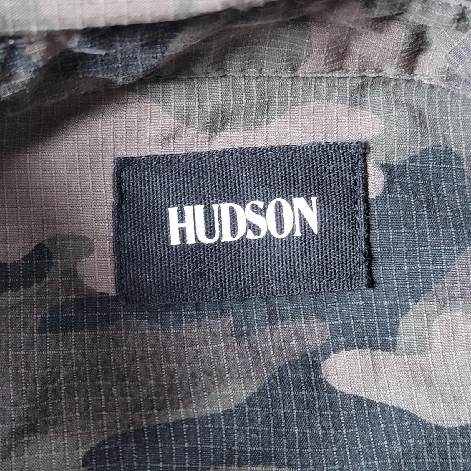 Hudson Gage Shirt Mens Small Green Brown Camo Military Ripstop Outdoor Casual