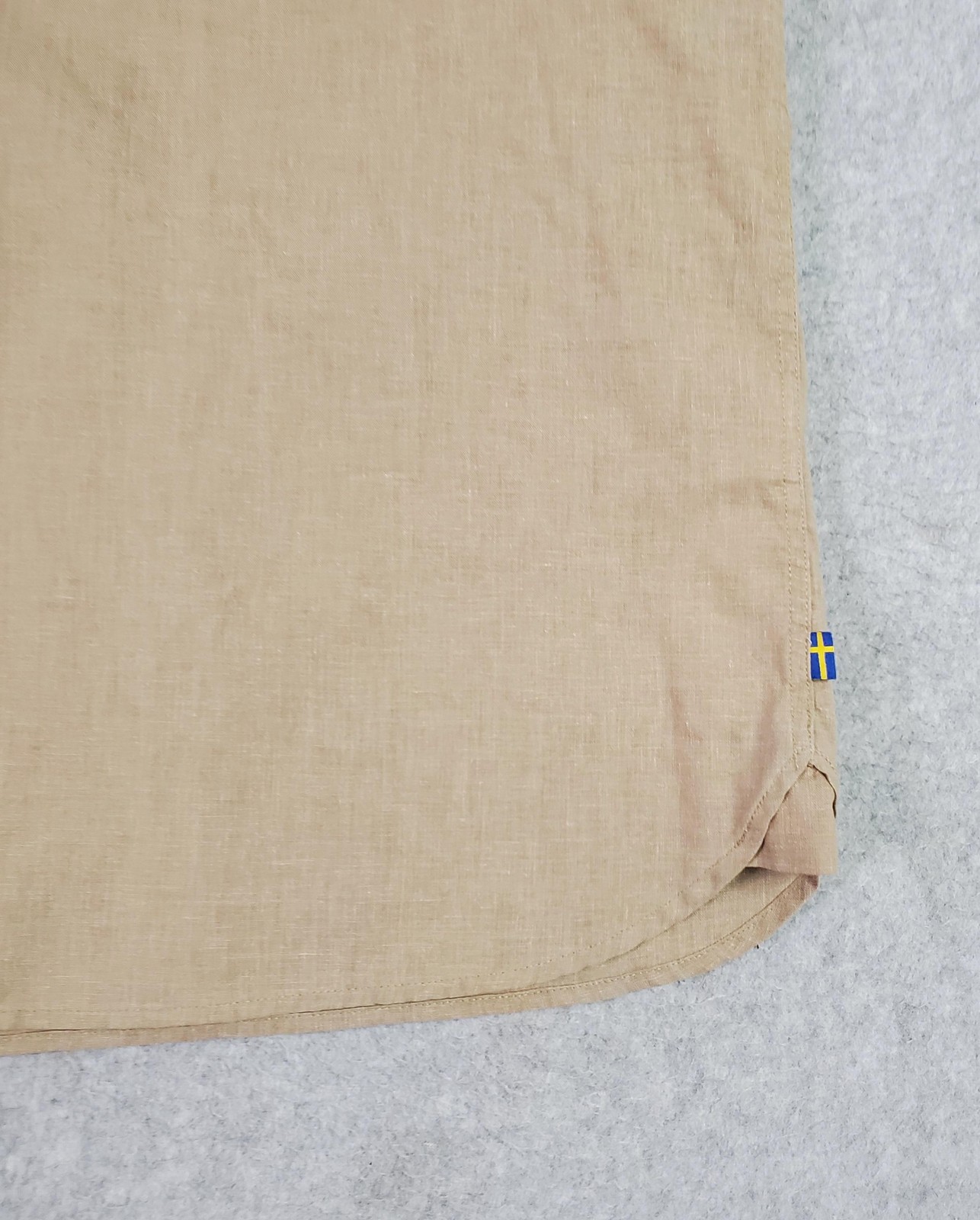 Fjallraven Shirt Mens 2XL Beige Hemp Blend Short Sleeve Button Up Comfort Fit