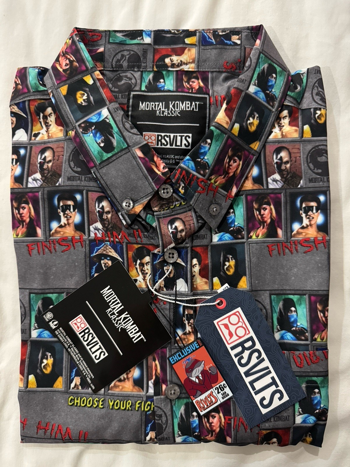 RSVLTS SDCC 2026 Exclusive Shirt Choose Your Fighter Mortal Combat Size 3XL