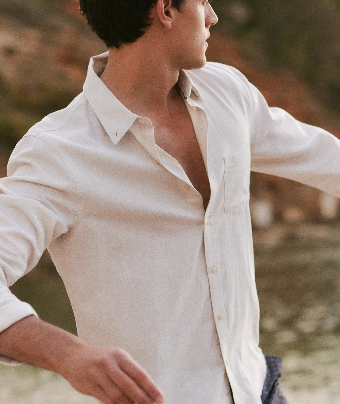 BRAND NEW Better-Than-Linen Long Sleeve Shirt White (ALL SIZES AVAILABLE)