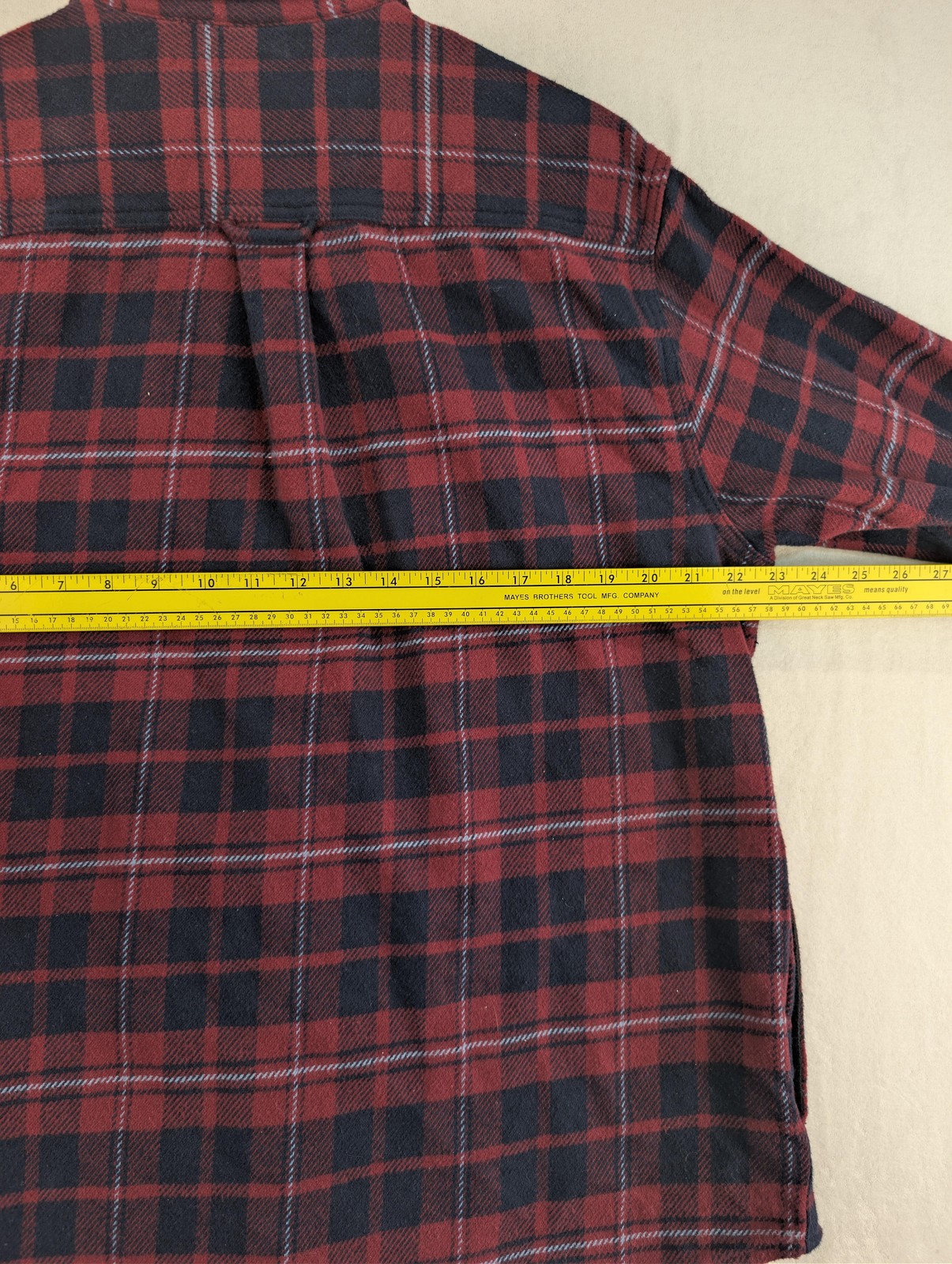 Orvis Flannel Shirt Mens Large Sangria Plaid Cotton Button Front Pockets