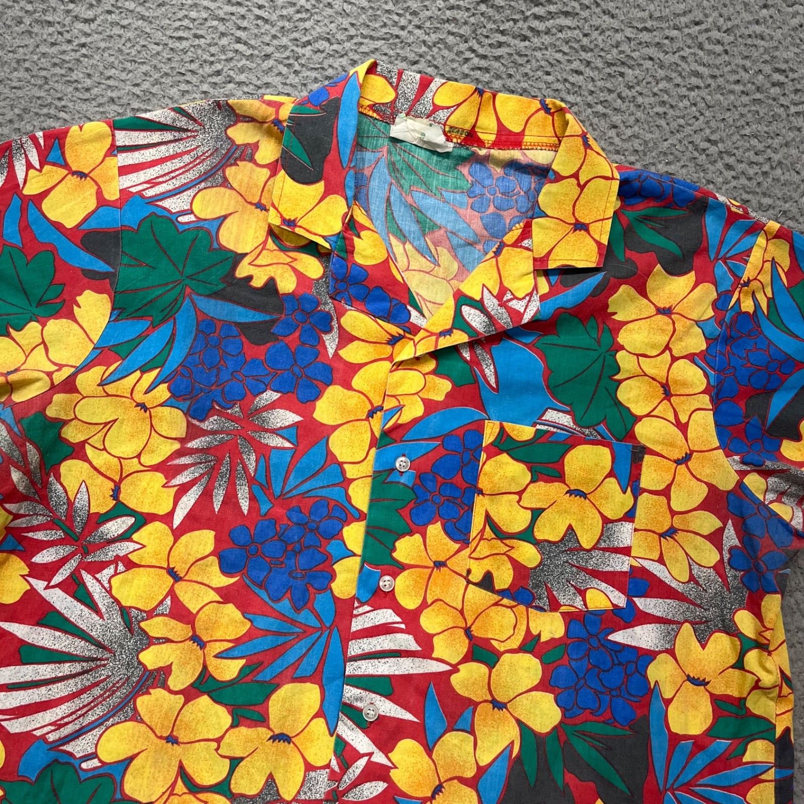 Vtg Surf Boards Hawaiian Shirt Mens M Colorful Floral Tropical Beach Aloha Dad